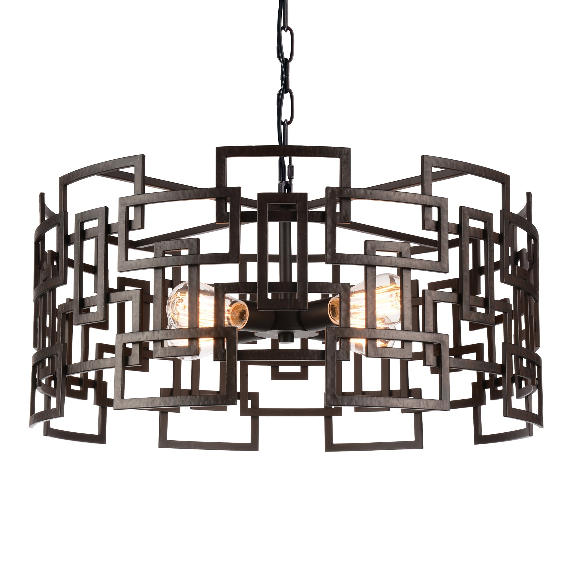 Litani 4 Light Down Chandelier With Brown Finish - CWI Lighting