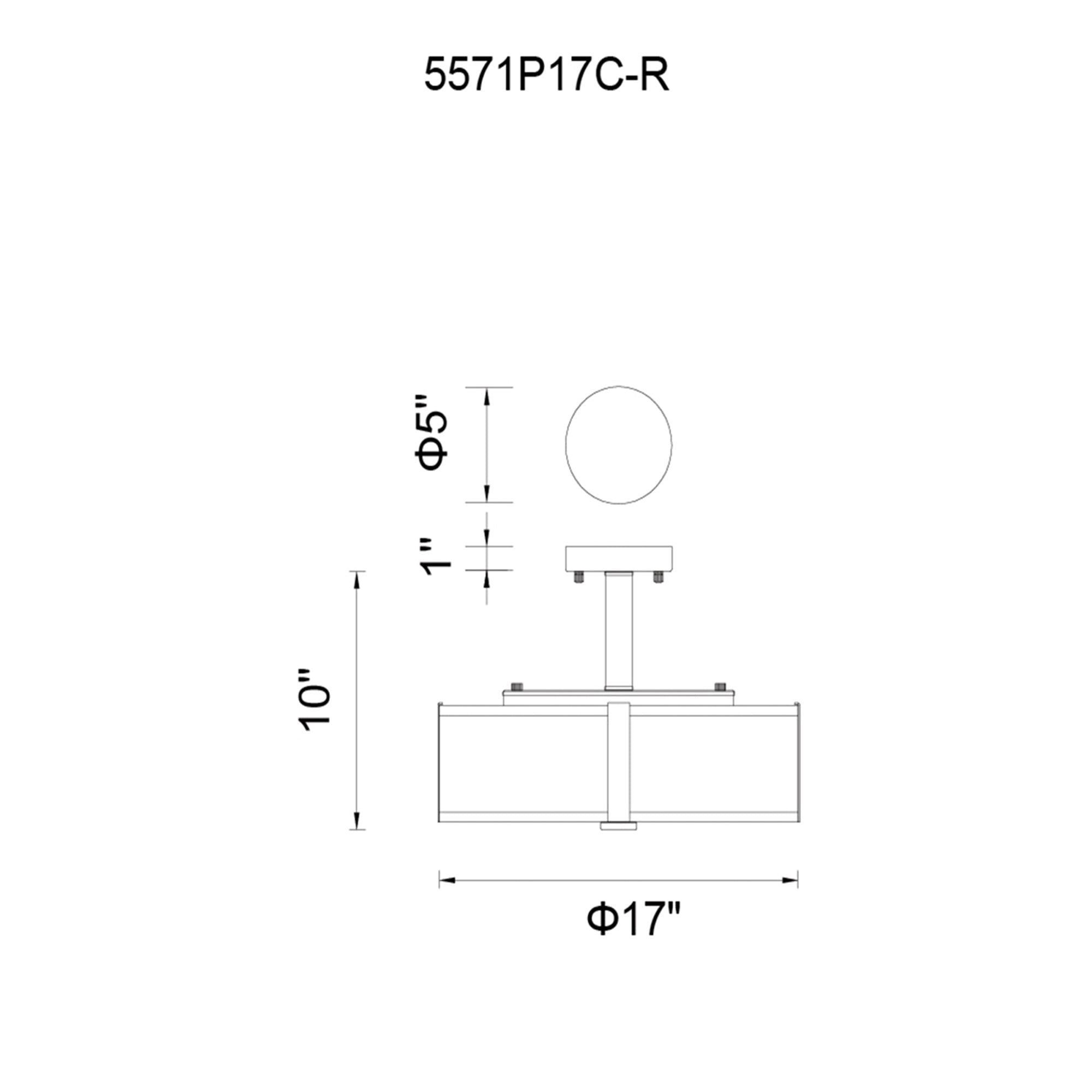 Lucie 4 Light 17in Chrome Round Drum Shade Flush Mount - CWI Lighting