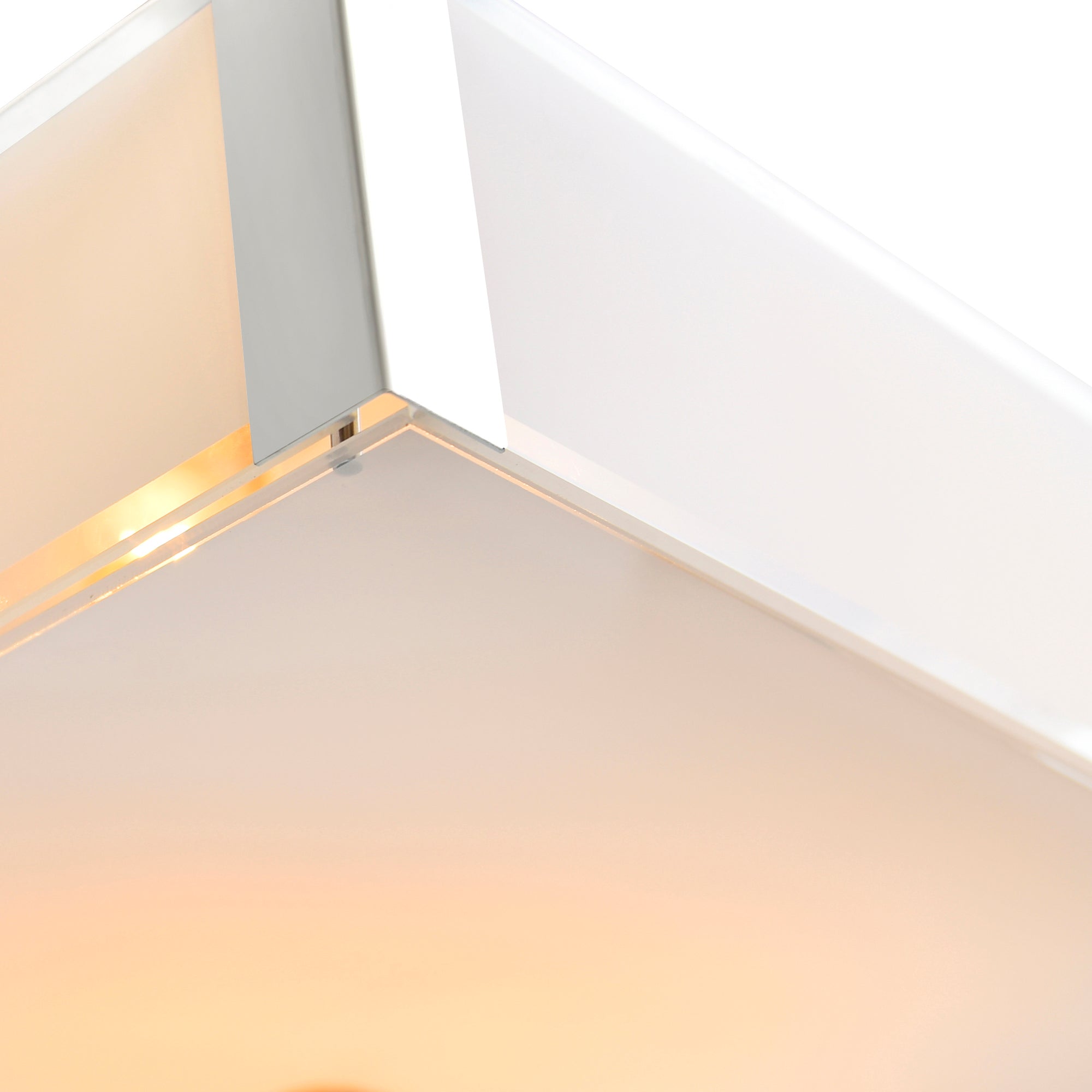 Lucie 4 Light 17in Chrome Square Drum Shade Flush Mount - CWI Lighting