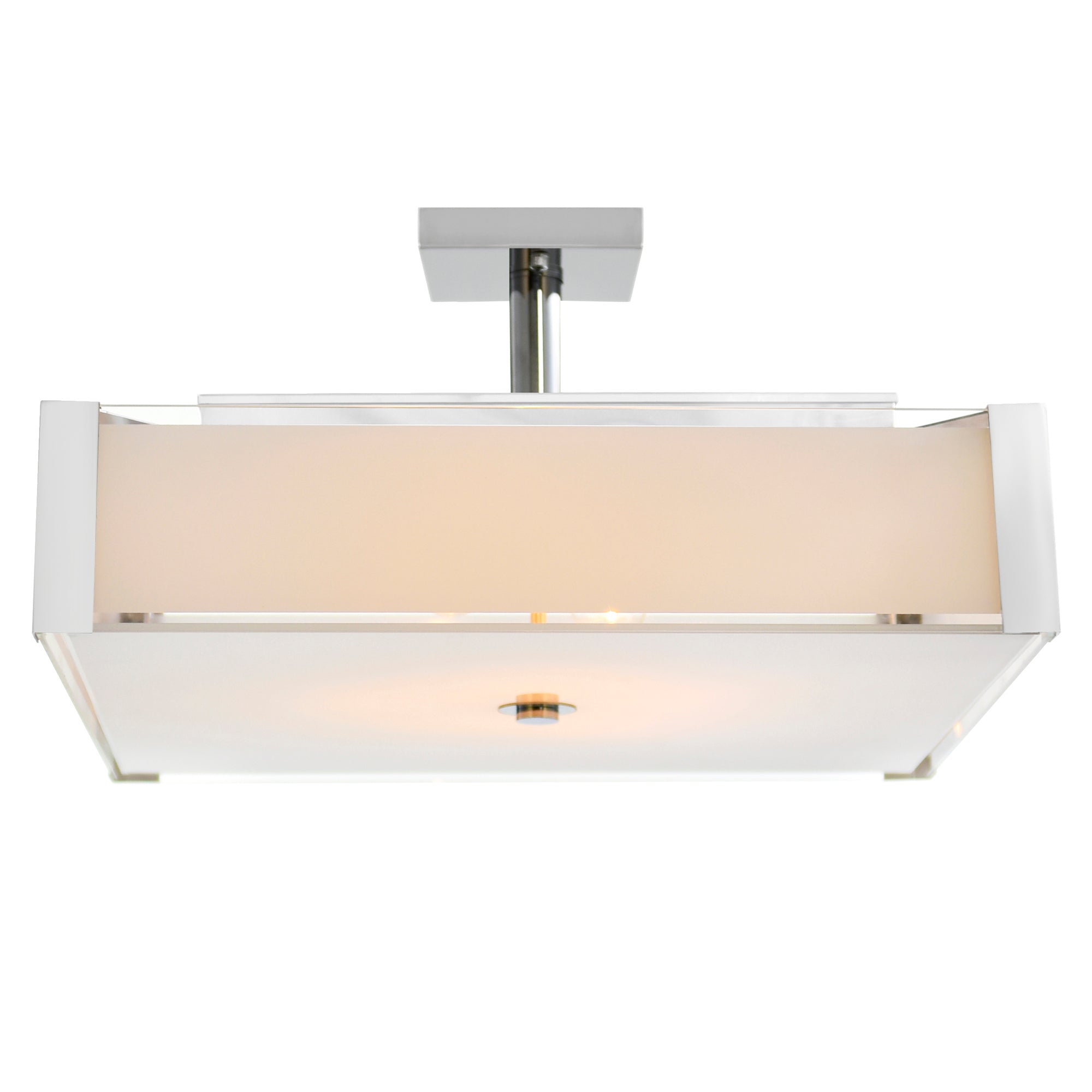 Lucie 5 Light 21in Chrome Square Drum Shade Flush Mount - CWI Lighting