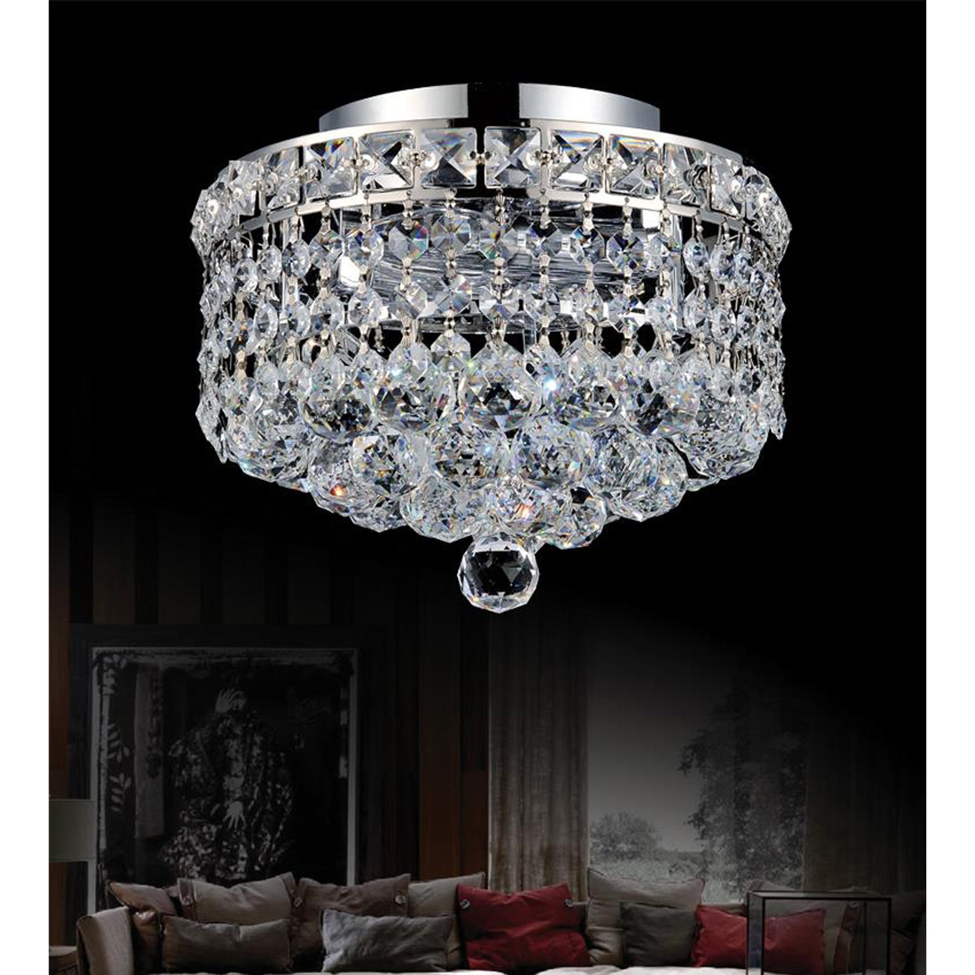 Luminous 2 Light 10in Chrome Flush Mount - CWI Lighting