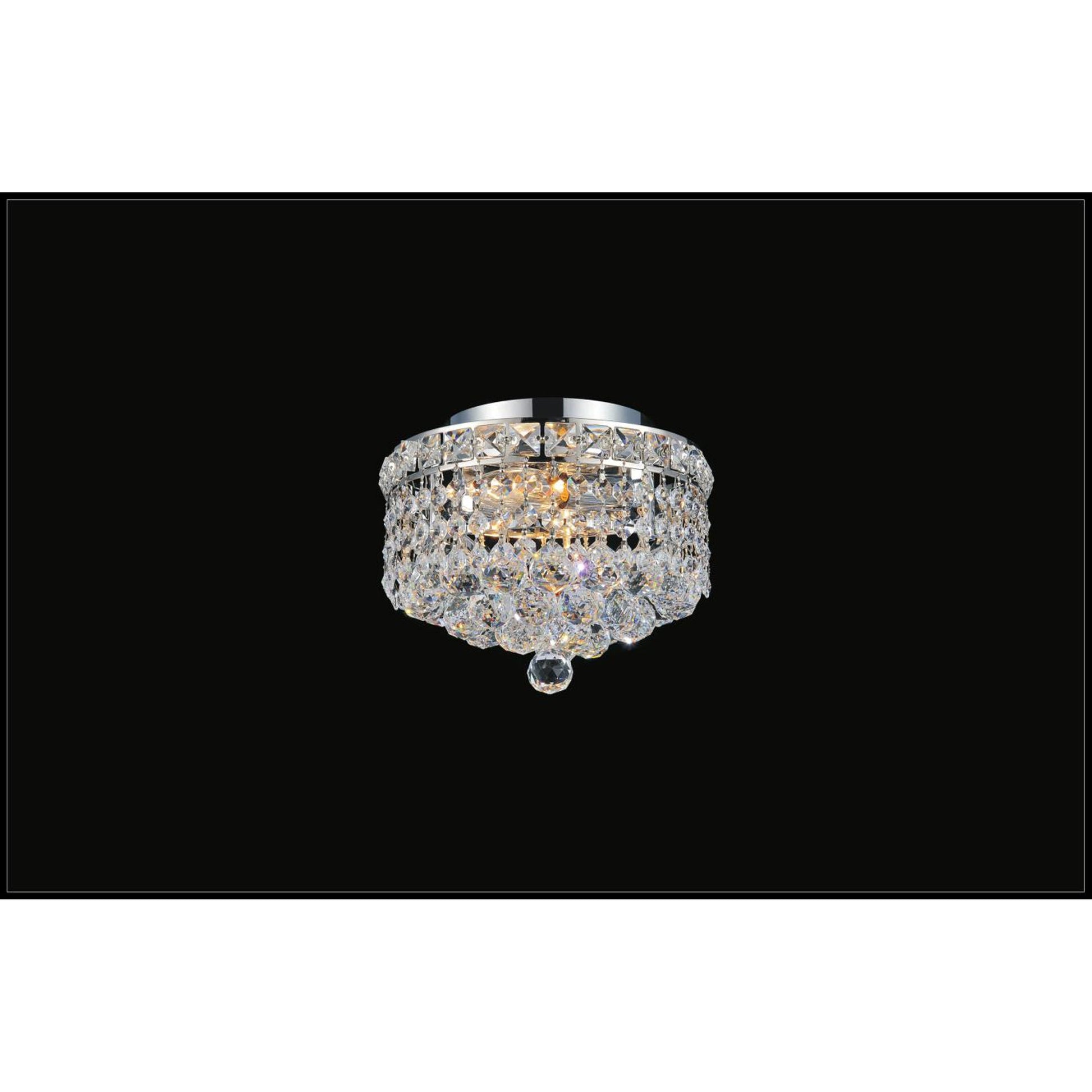 Luminous 2 Light 10in Chrome Flush Mount - CWI Lighting
