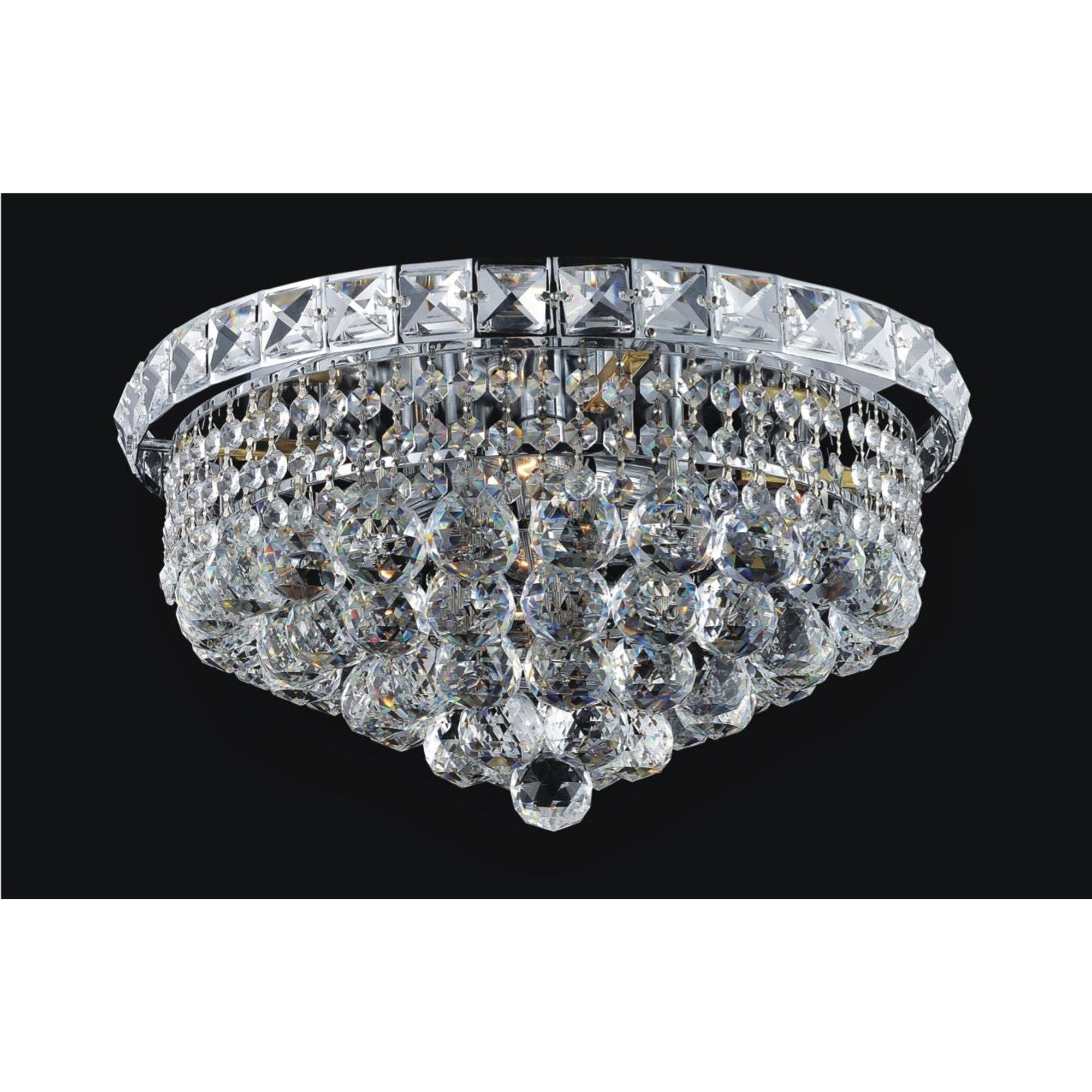 Luminous 4 Light 14in Chrome Flush Mount - CWI Lighting