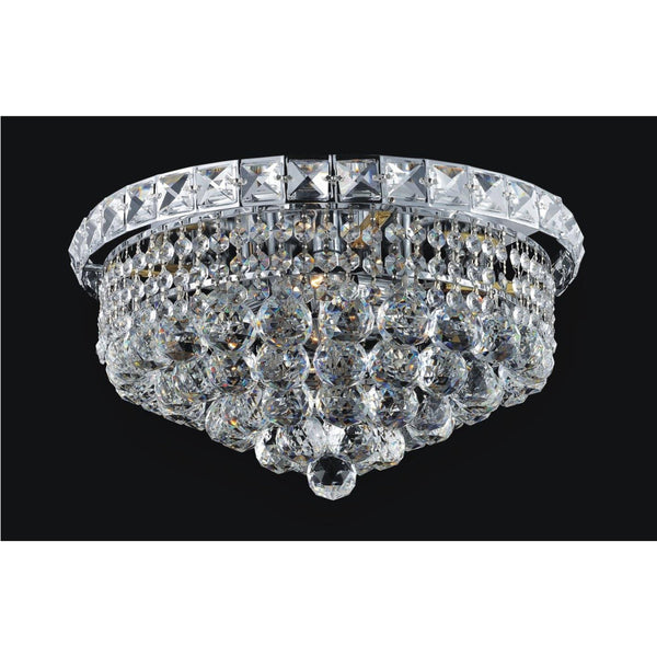 Luminous 4 Light 14in Chrome Flush Mount - CWI Lighting