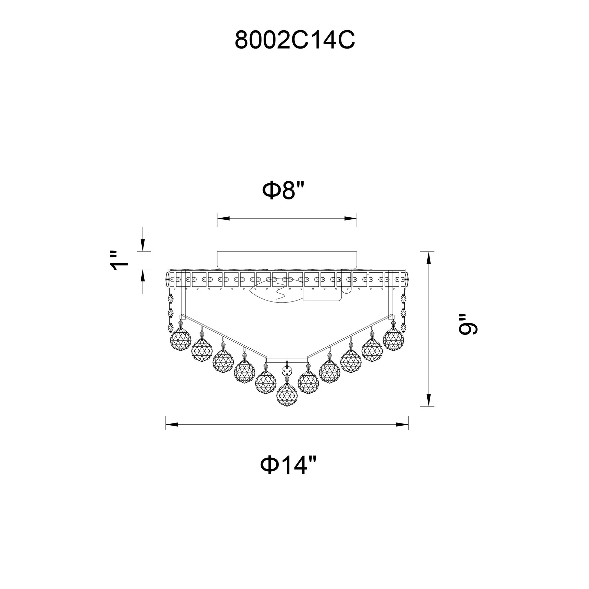 Luminous 4 Light 14in Chrome Flush Mount - CWI Lighting