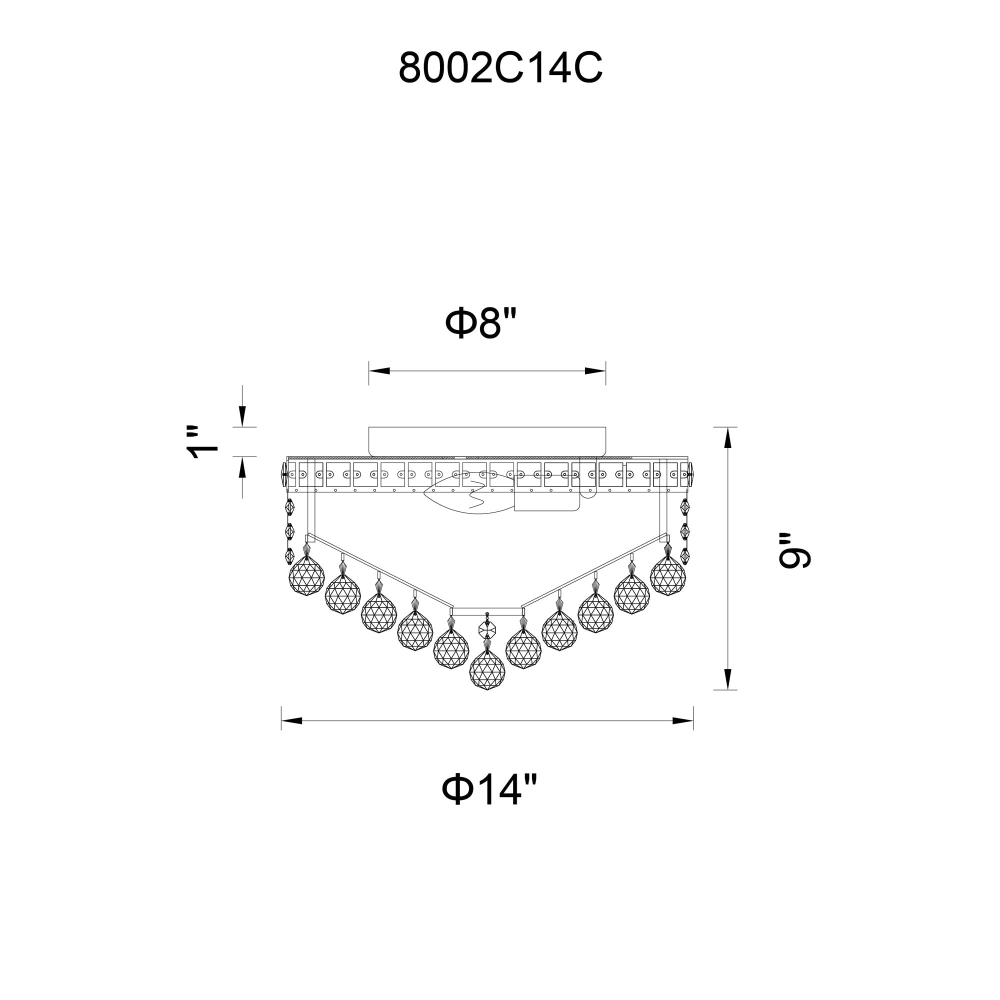 Luminous 4 Light 14in Chrome Flush Mount - CWI Lighting