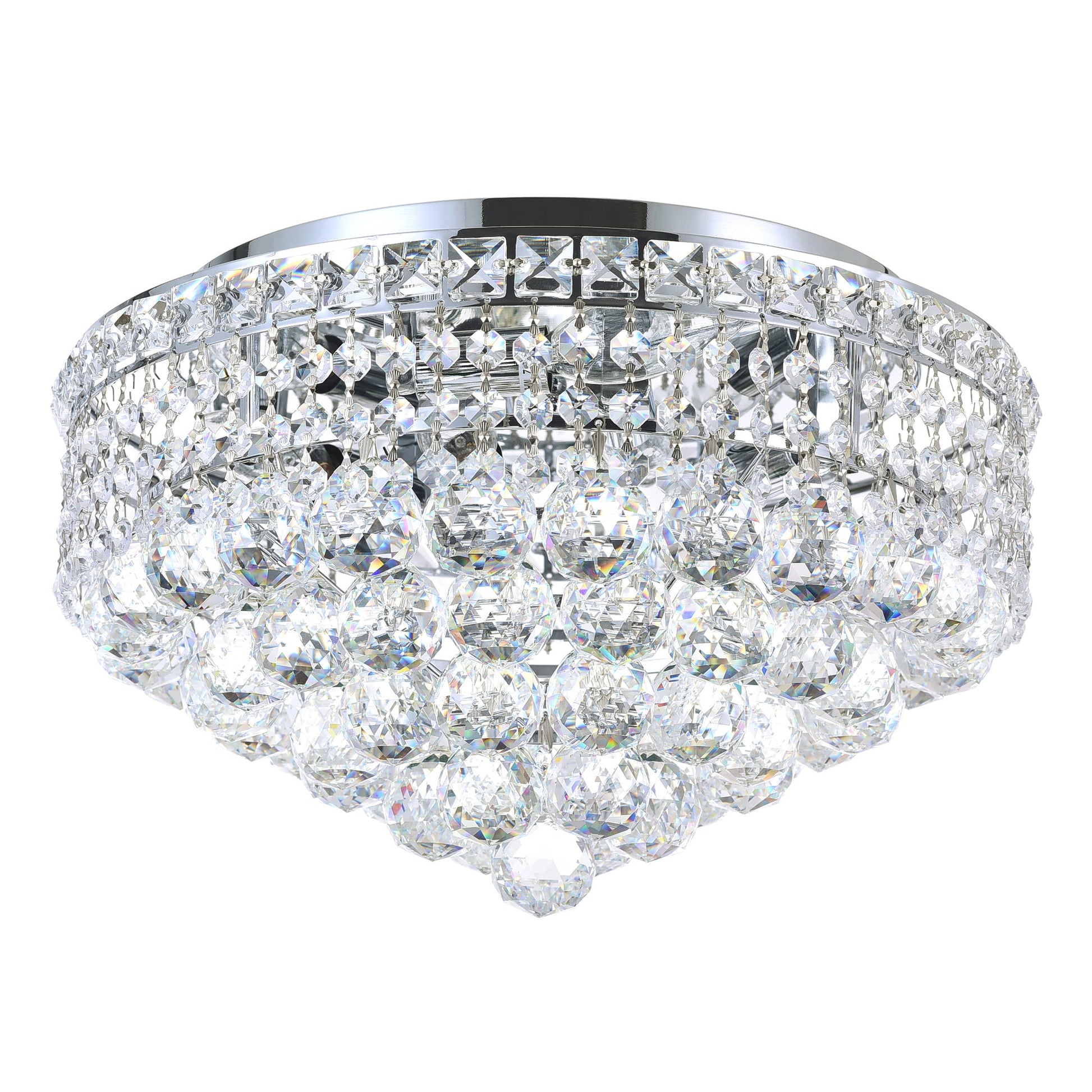Luminous 5 Light 16in Chrome Flush Mount - CWI Lighting
