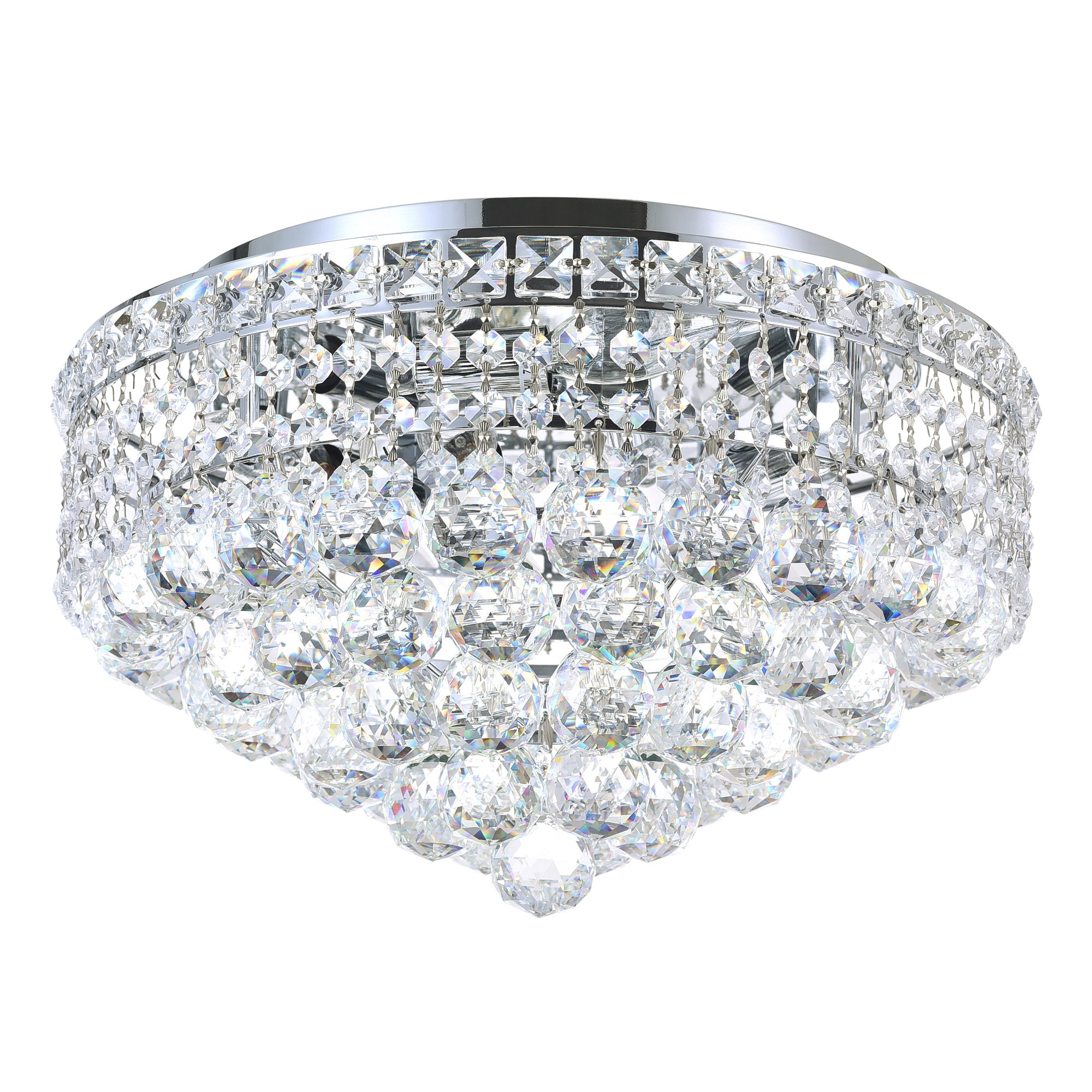 Luminous 5 Light 16in Chrome Flush Mount - CWI Lighting