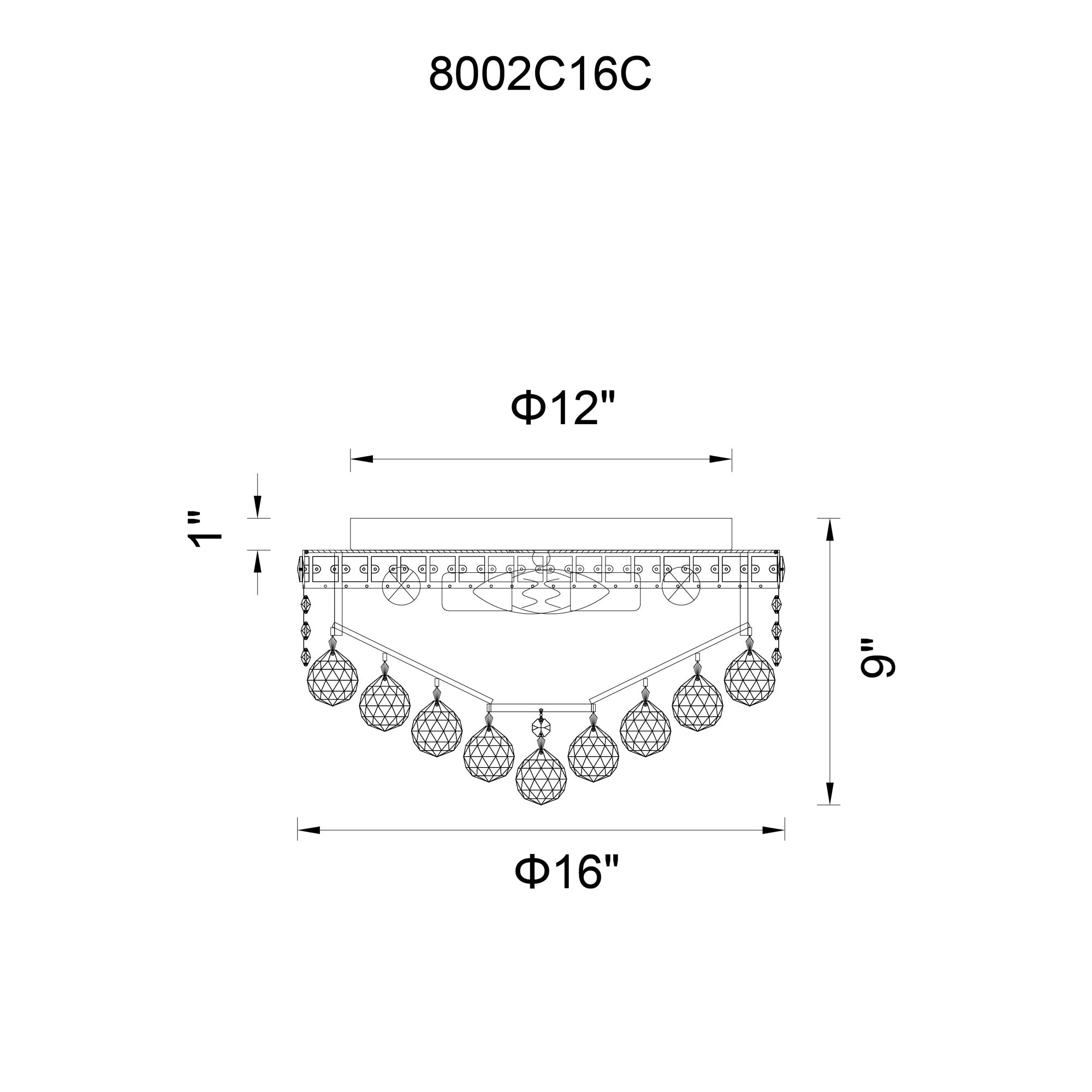 Luminous 5 Light 16in Chrome Flush Mount - CWI Lighting