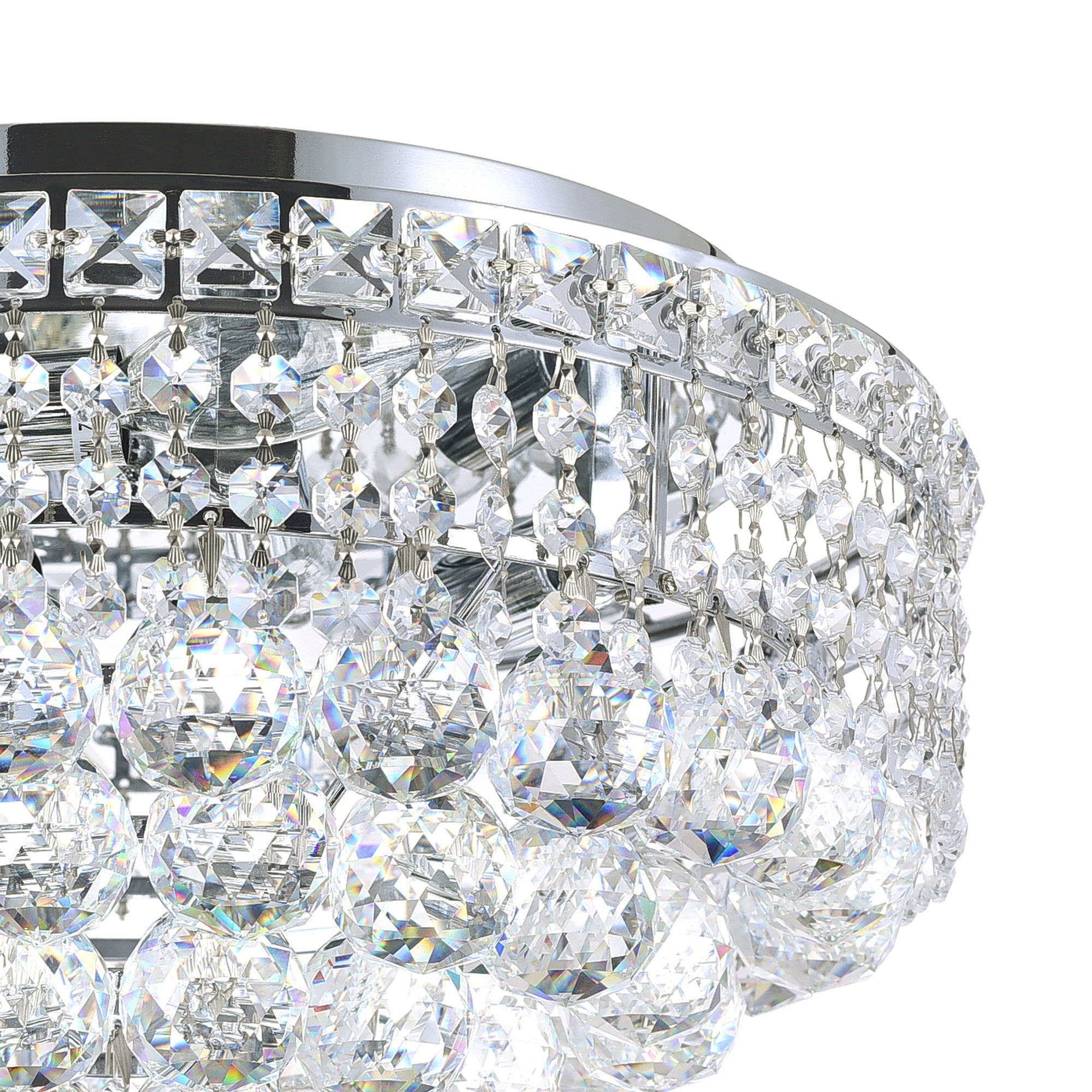 Luminous 5 Light 16in Chrome Flush Mount - CWI Lighting