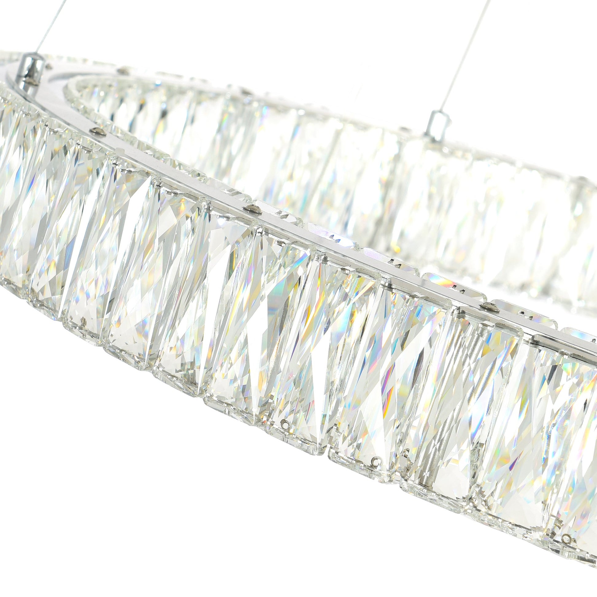 Madeline Integrated LED 3 Ring 32in Chrome Chandelier - CWI Lighting