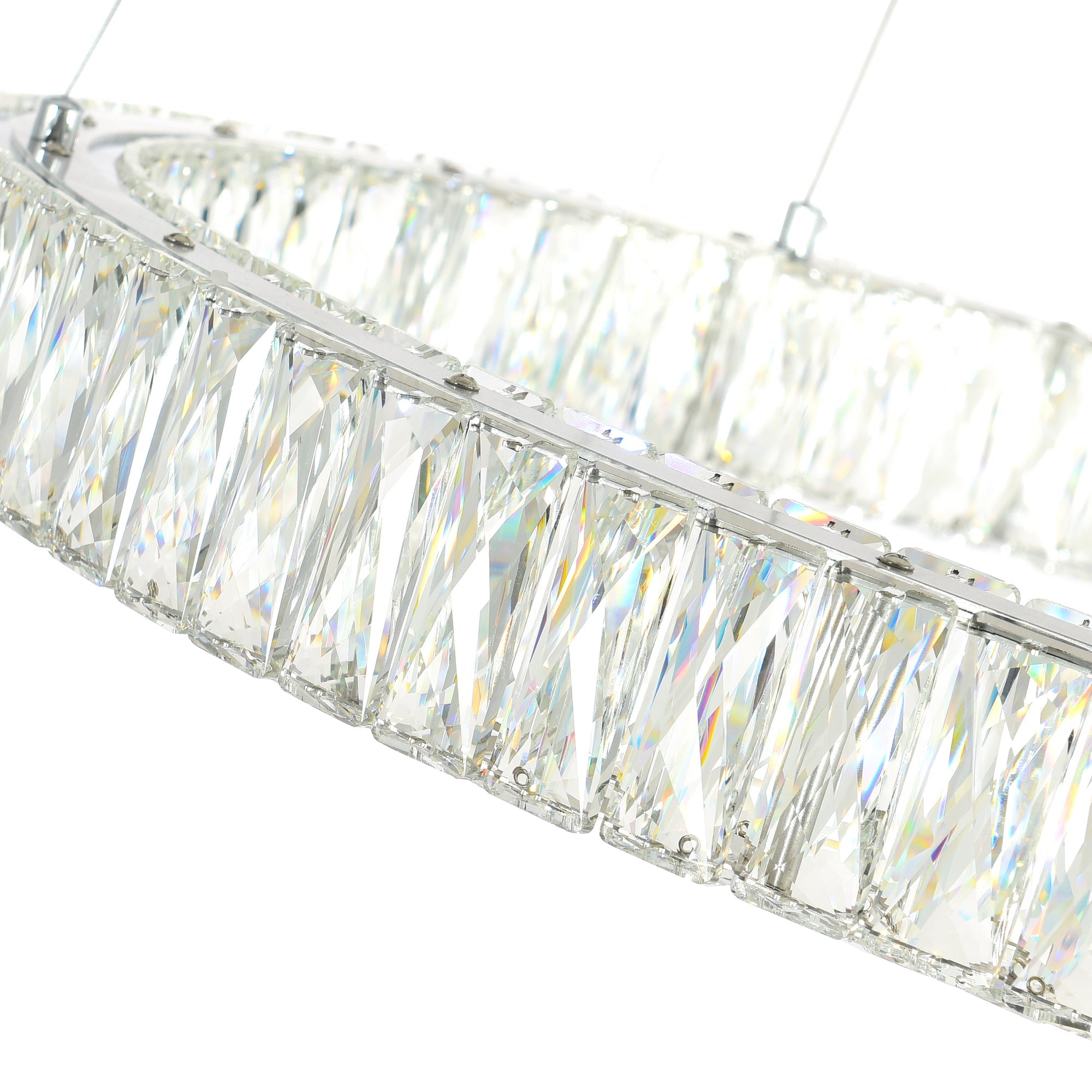 Madeline Integrated LED 3 Ring 32in Chrome Chandelier - CWI Lighting