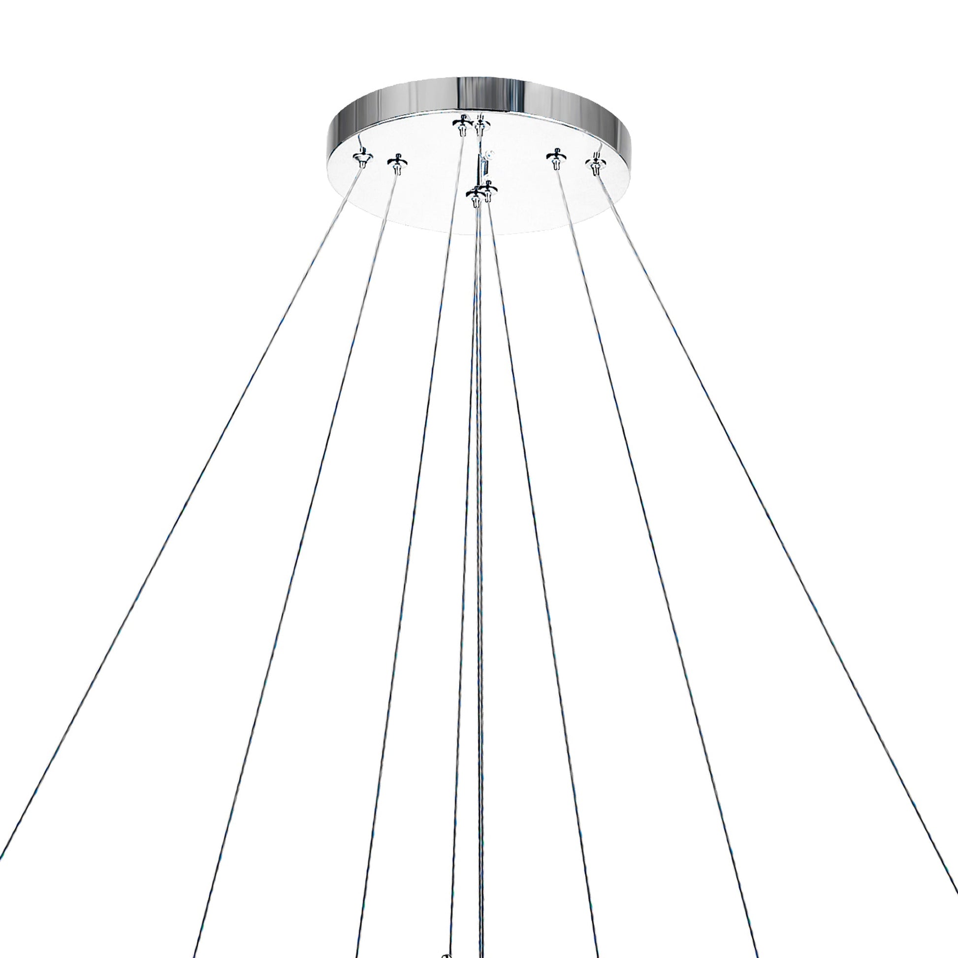 Madeline Integrated LED 3 Ring 32in Chrome Chandelier - CWI Lighting