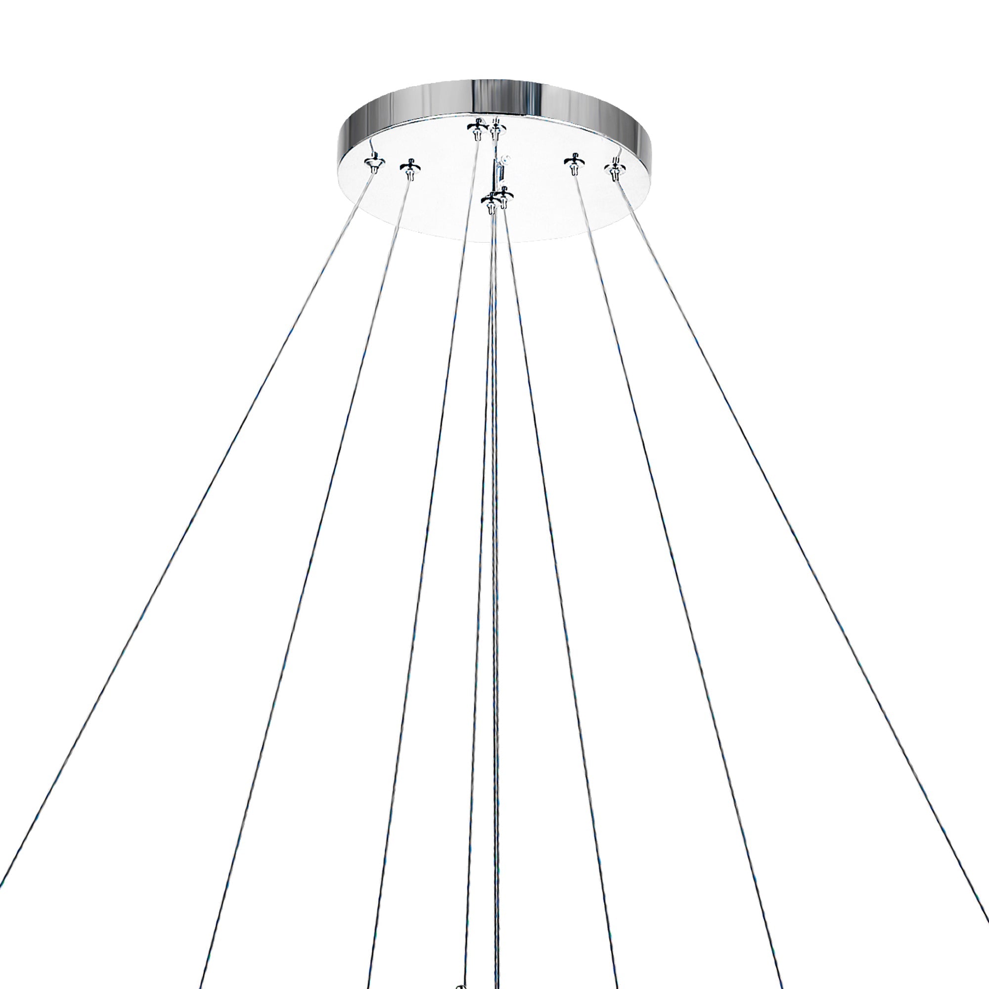 Madeline Integrated LED 3 Ring 32in Chrome Chandelier - CWI Lighting