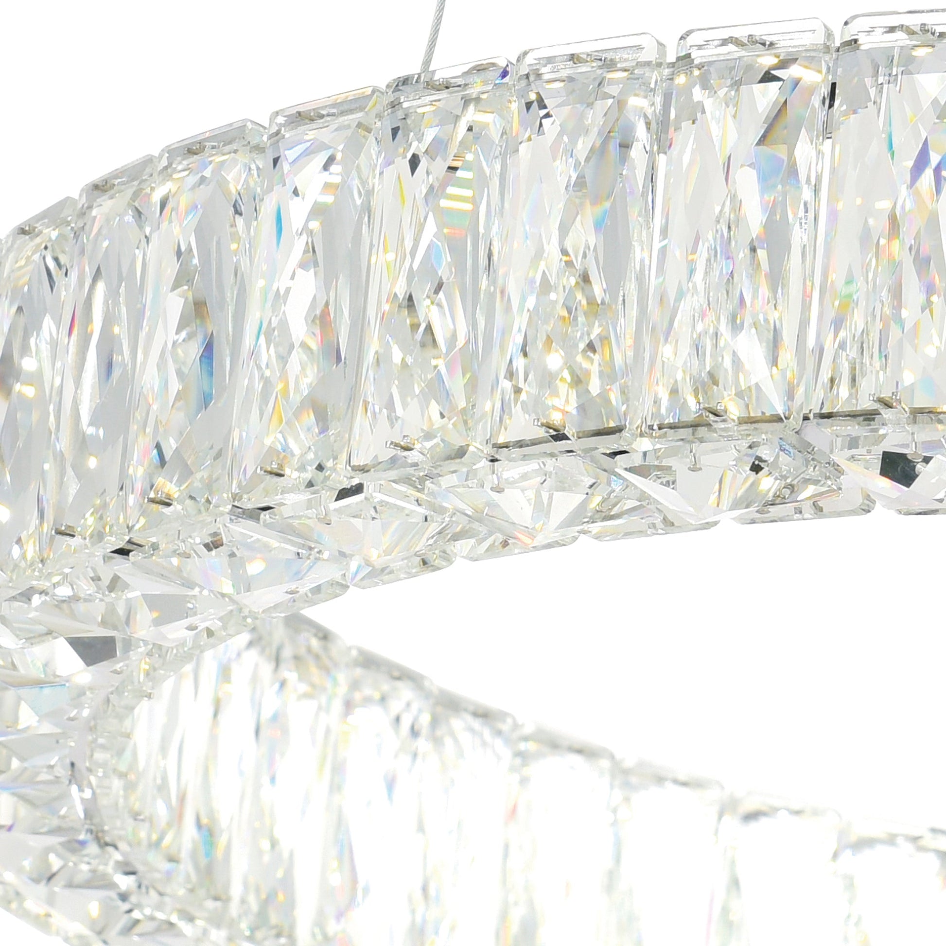 Madeline Integrated LED 32in Chrome Chandelier - CWI Lighting