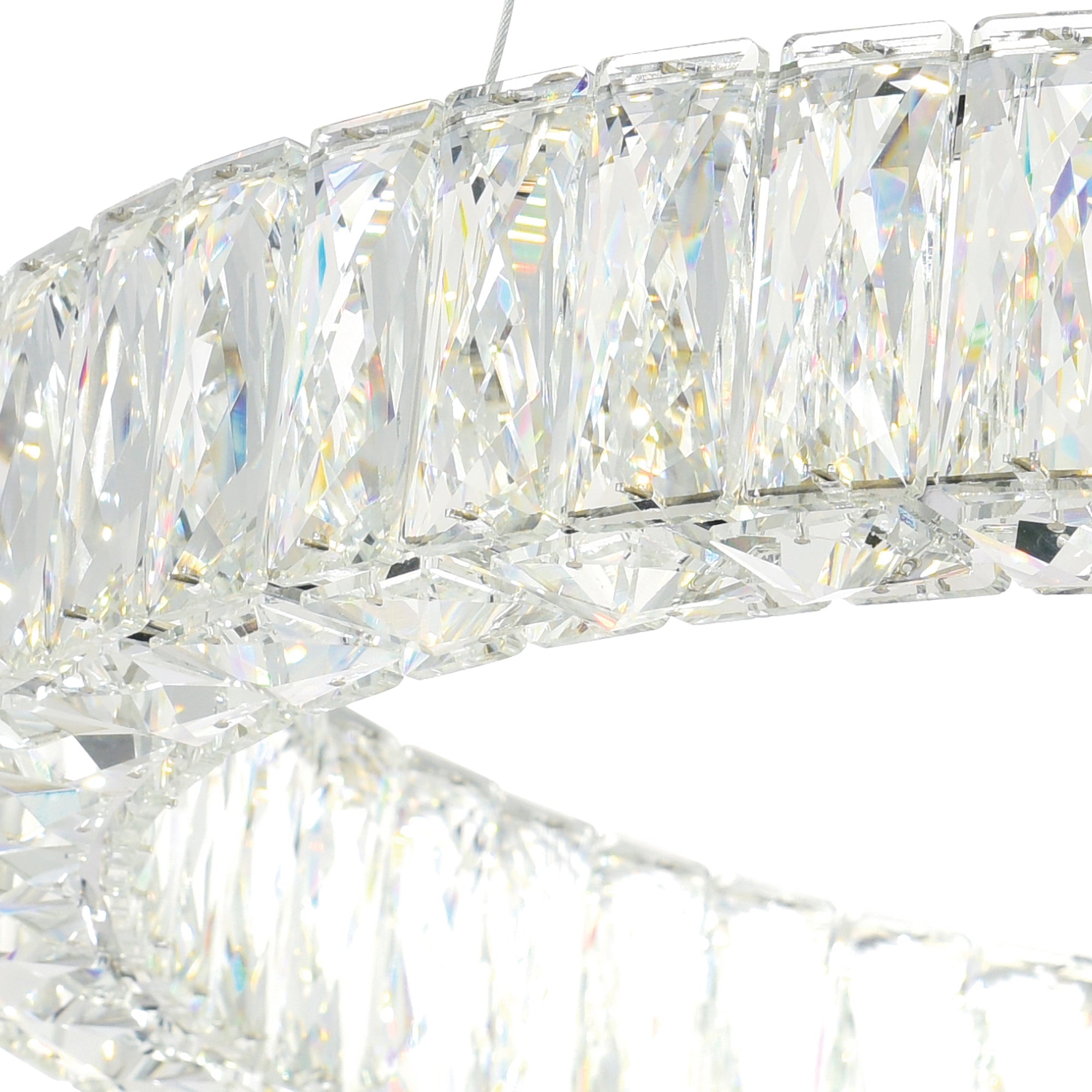 Madeline Integrated LED 32in Chrome Chandelier - CWI Lighting