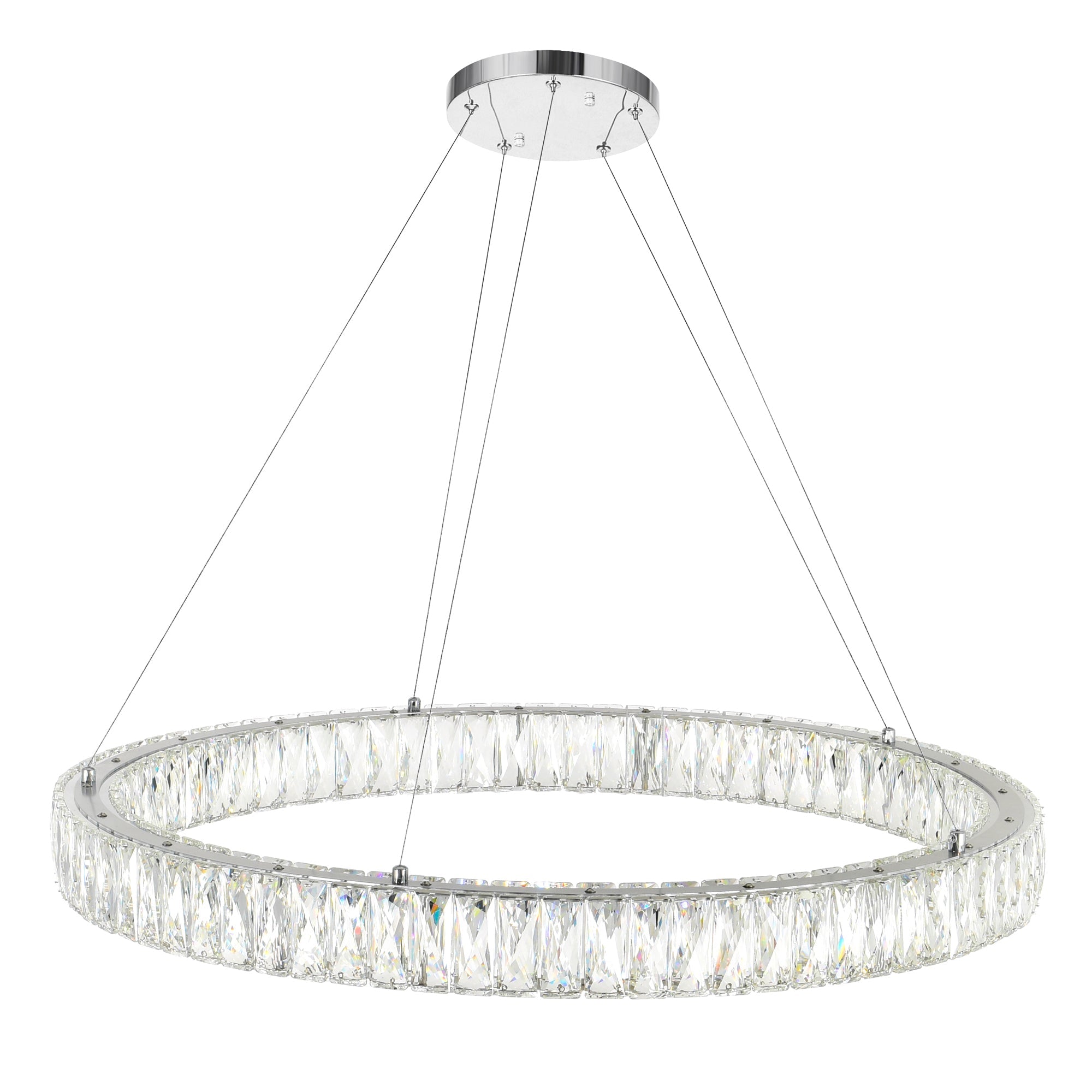 Madeline Integrated LED 32in Chrome Chandelier - CWI Lighting