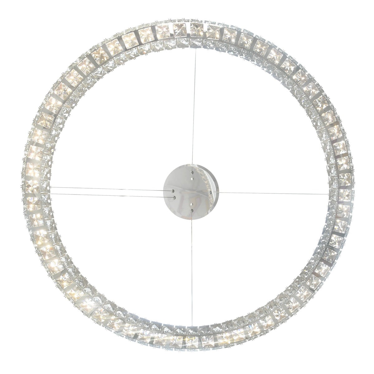 Madeline Integrated LED 32in Chrome Chandelier - CWI Lighting