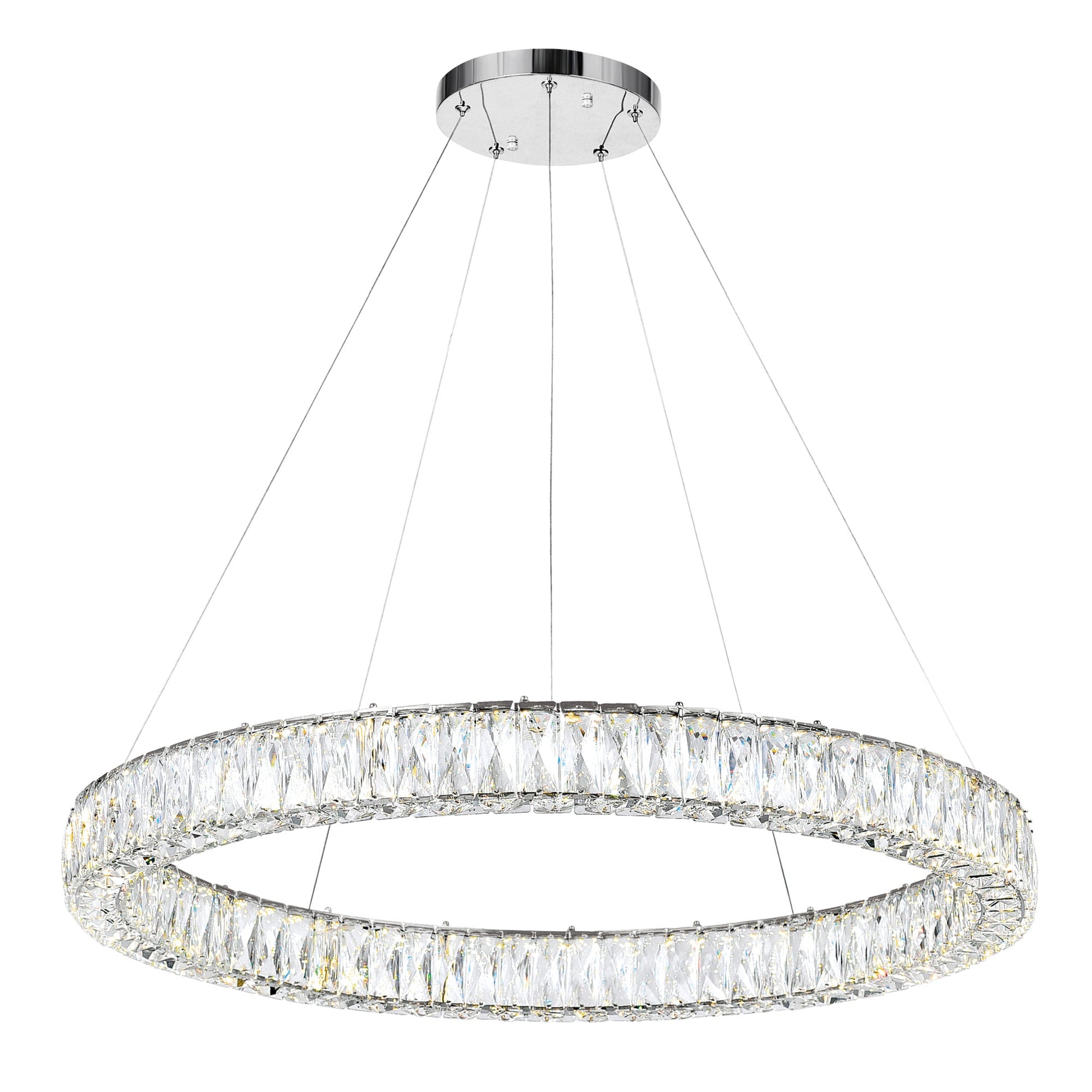 Madeline Integrated LED 32in Chrome Chandelier - CWI Lighting