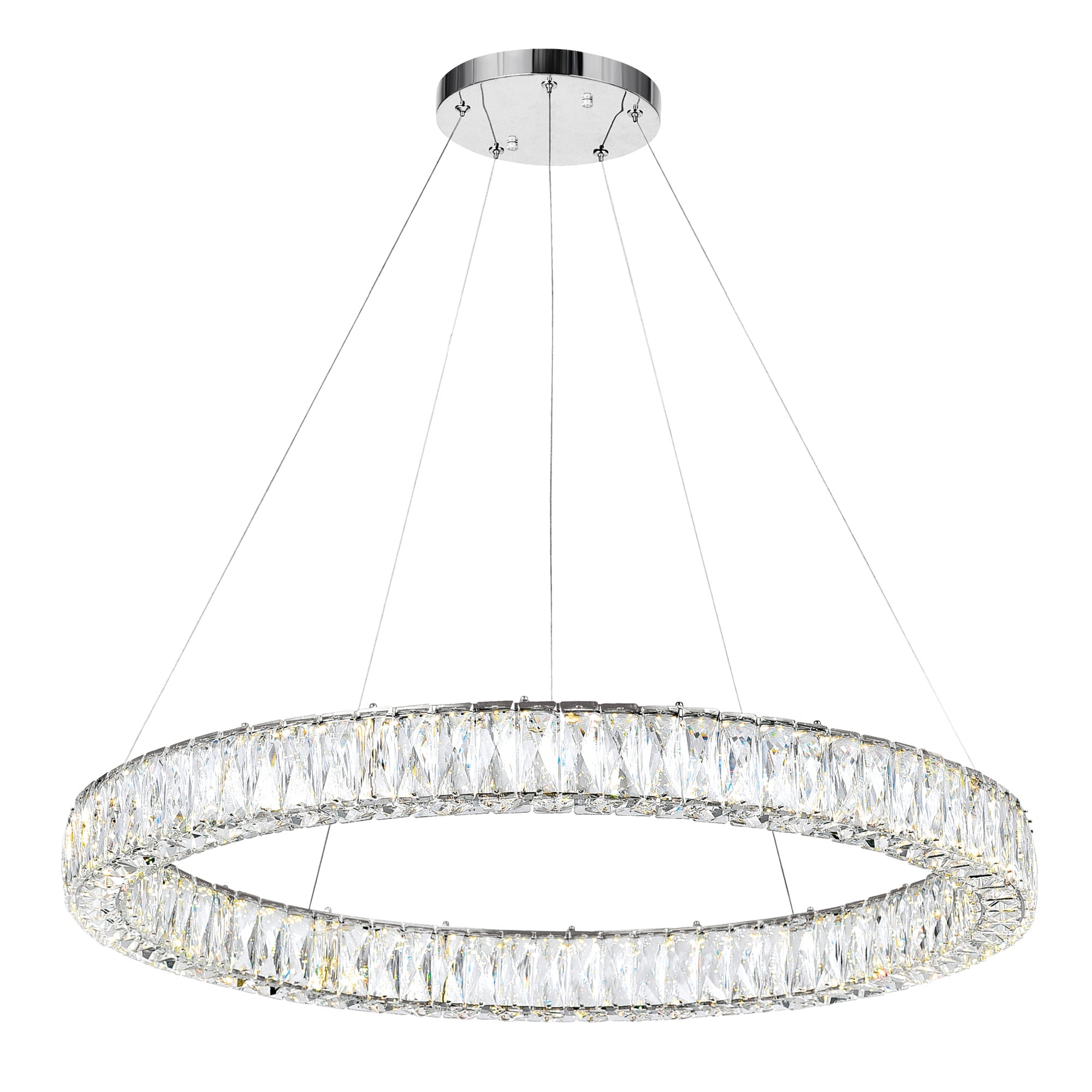 Madeline Integrated LED 32in Chrome Chandelier - CWI Lighting