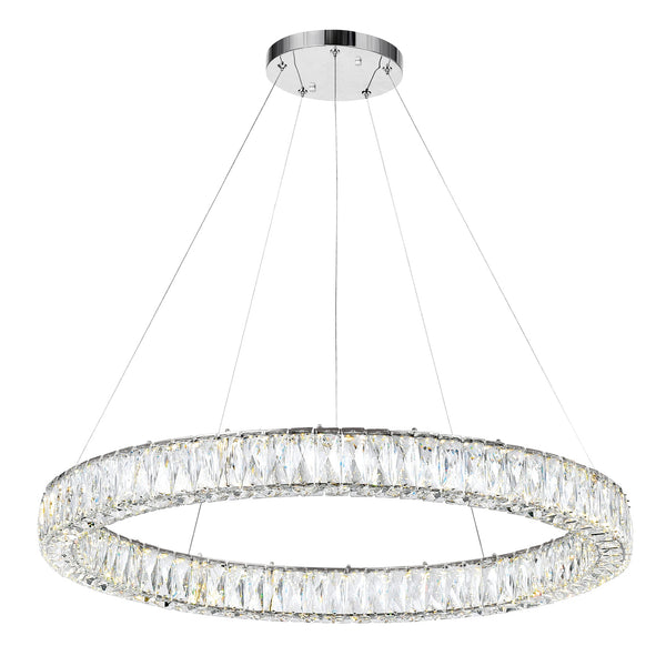 Madeline Integrated LED 32in Chrome Chandelier - CWI Lighting