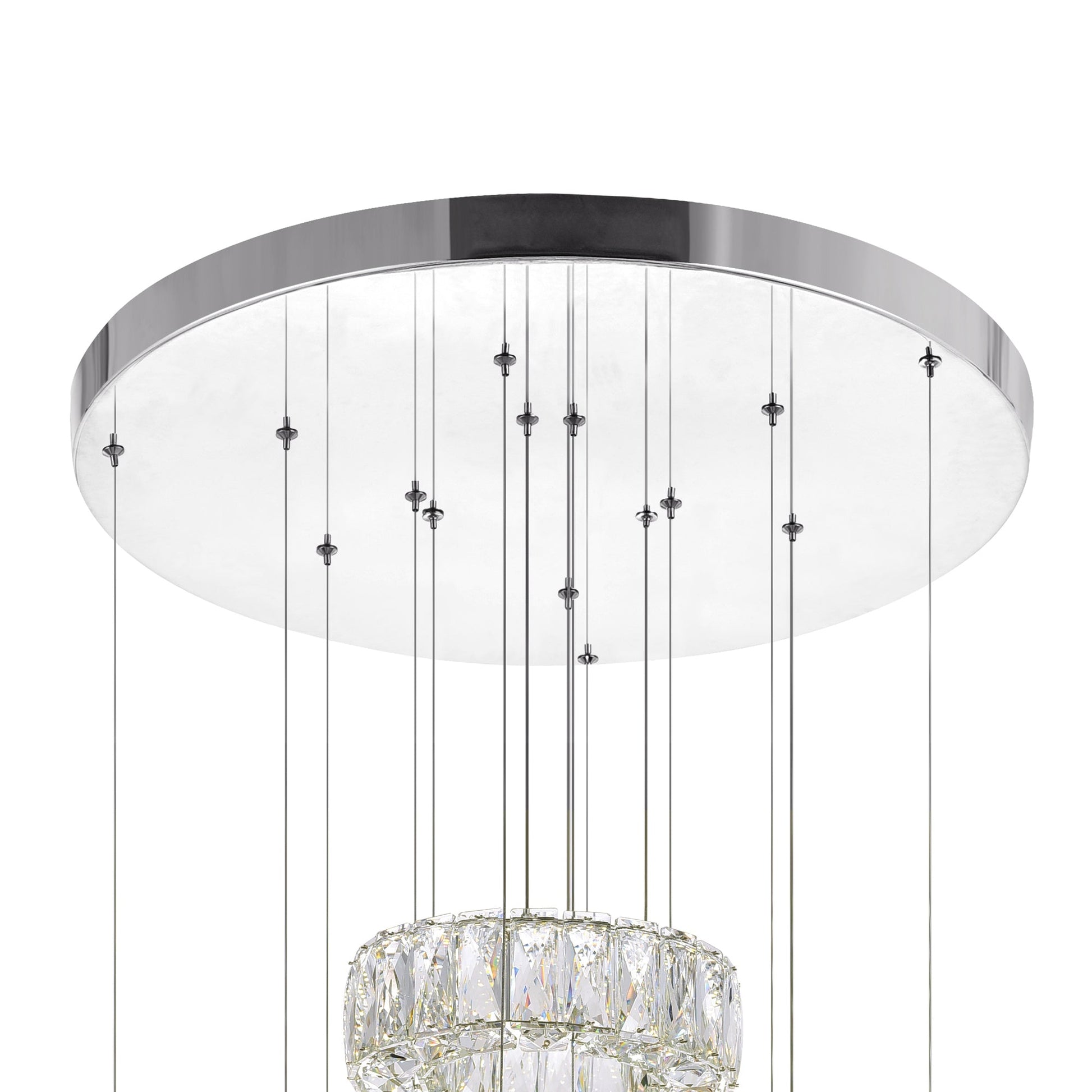 Madeline Integrated LED 5 Ring Chrome Chandelier - CWI Lighting