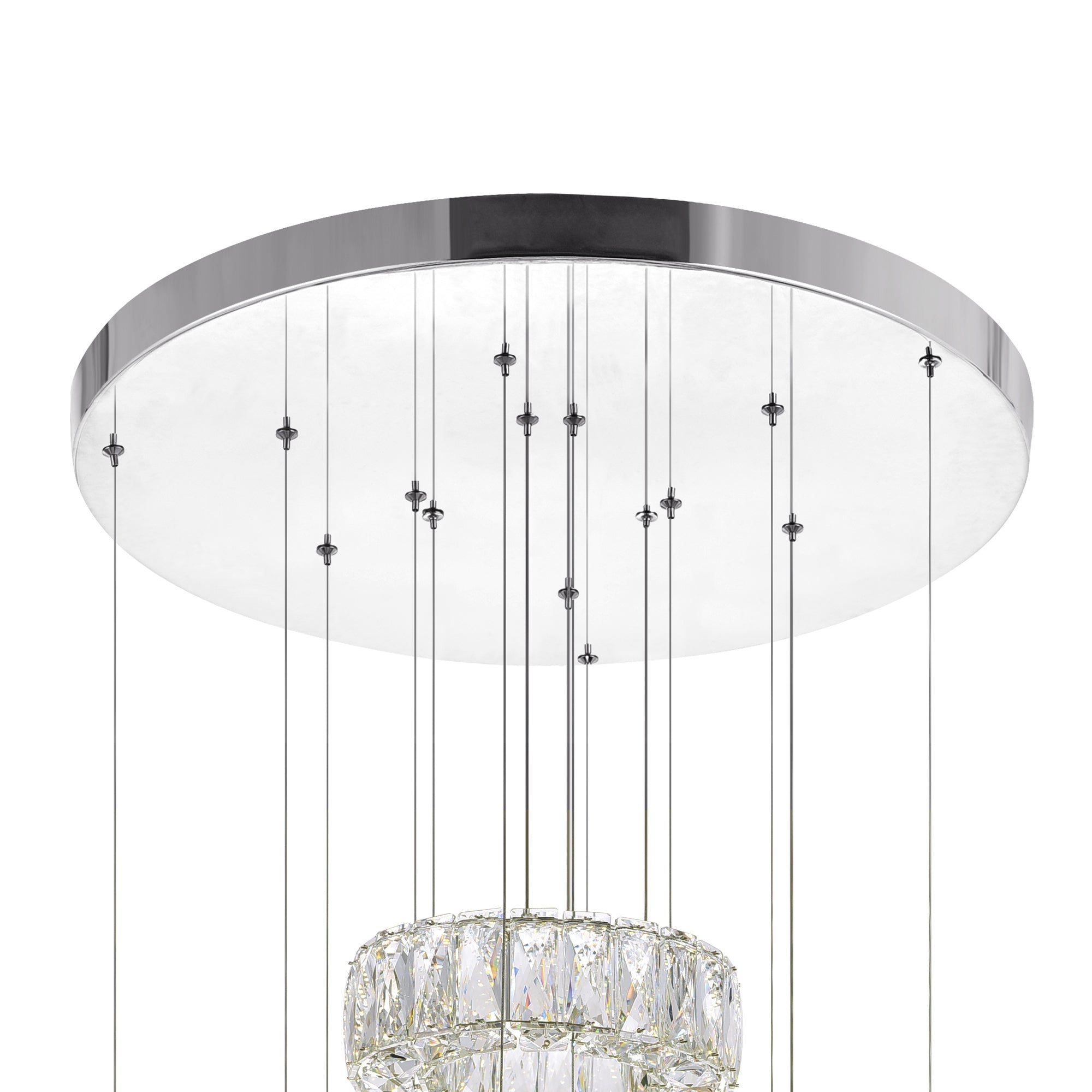 Madeline Integrated LED 5 Ring Chrome Chandelier - CWI Lighting