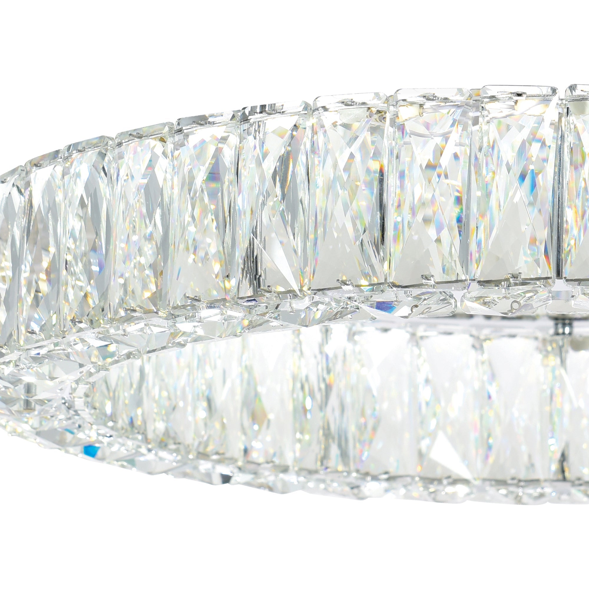 Madeline Integrated LED 5 Ring Chrome Chandelier - CWI Lighting