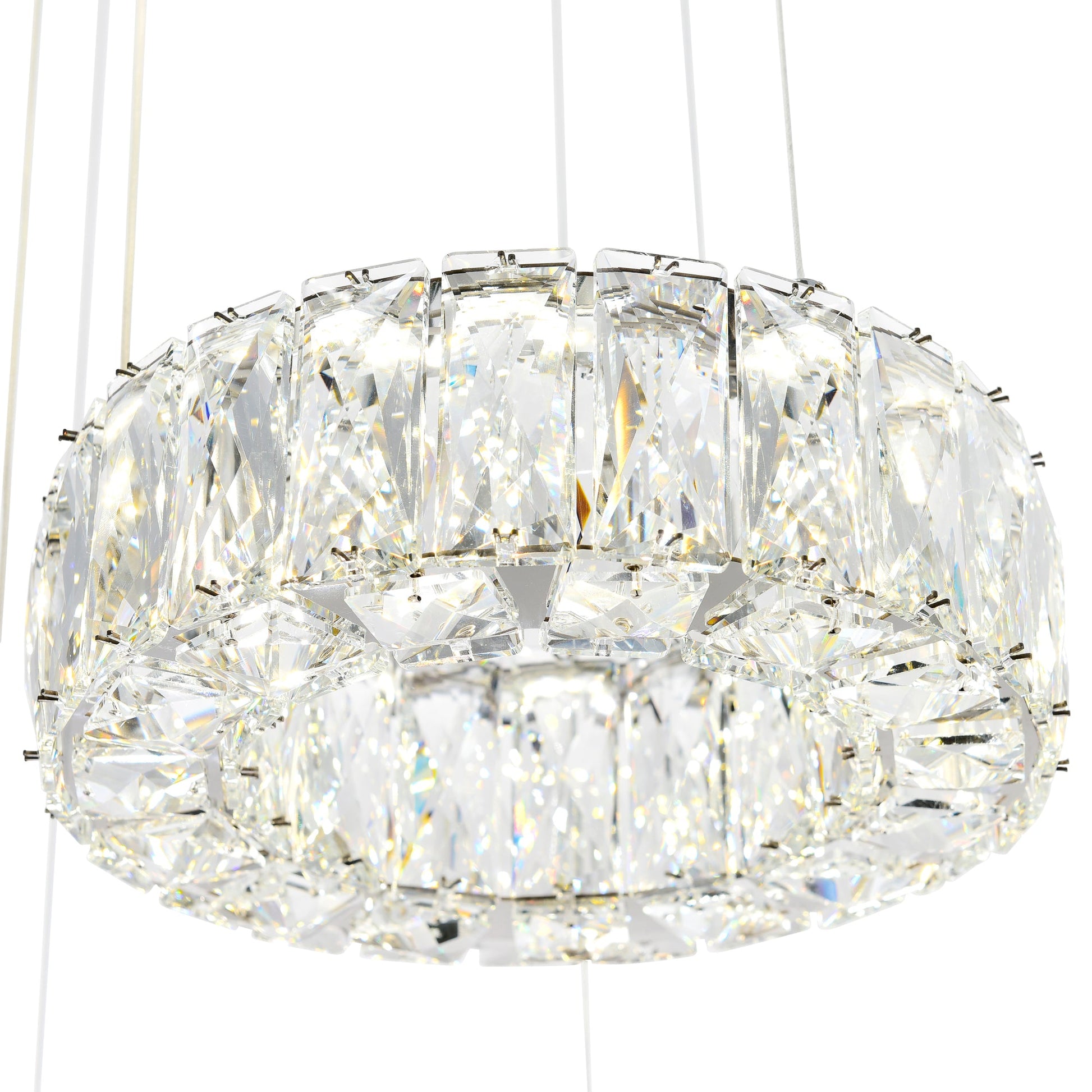 Madeline Integrated LED 6 Ring Chrome Chandelier - CWI Lighting
