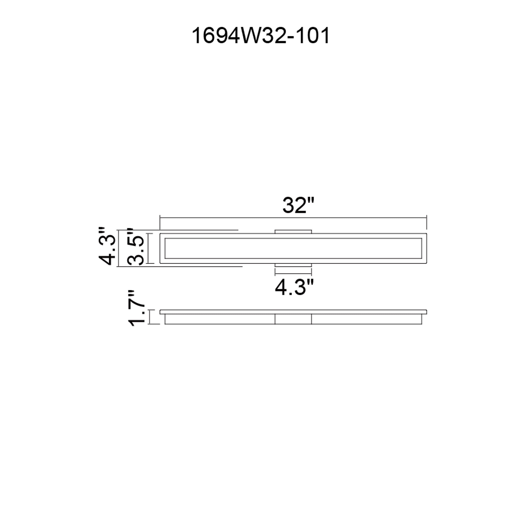 Malibu Integrated LED 32in Black Outdoor Wall Light - CWI Lighting