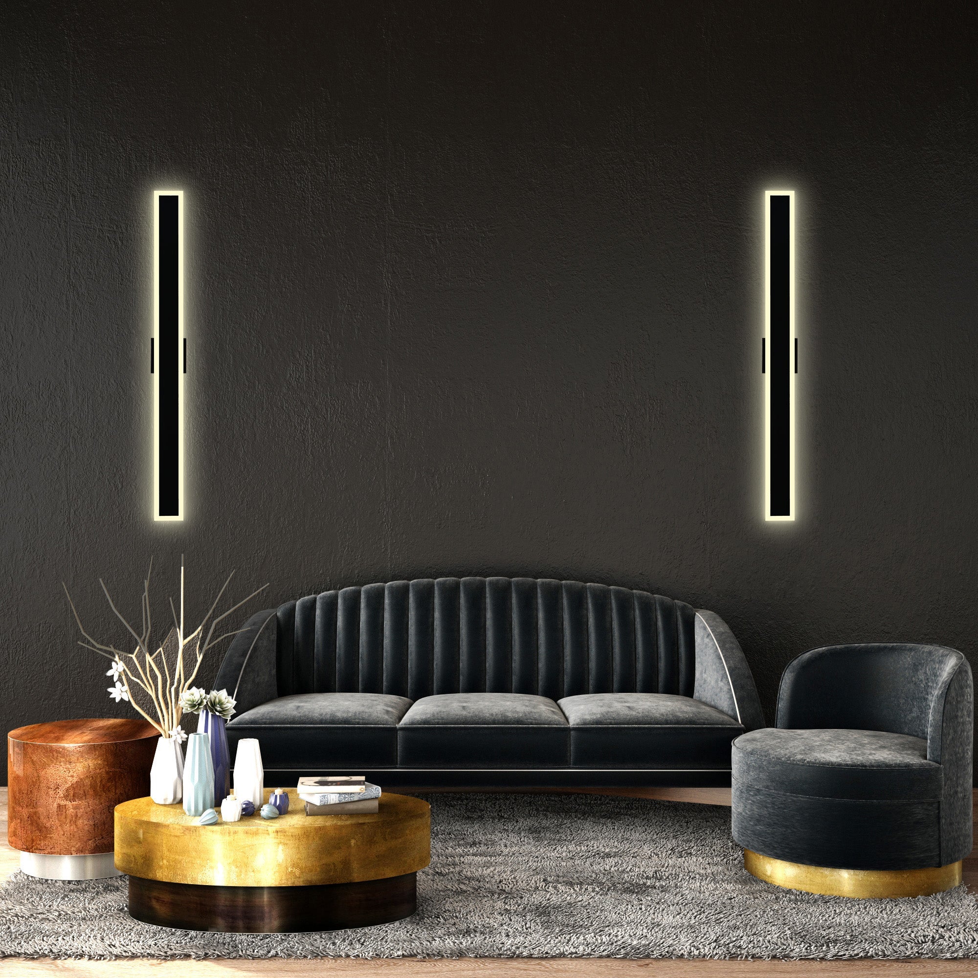 Malibu Integrated LED 59in Black Outdoor Wall Light – CWI Lighting