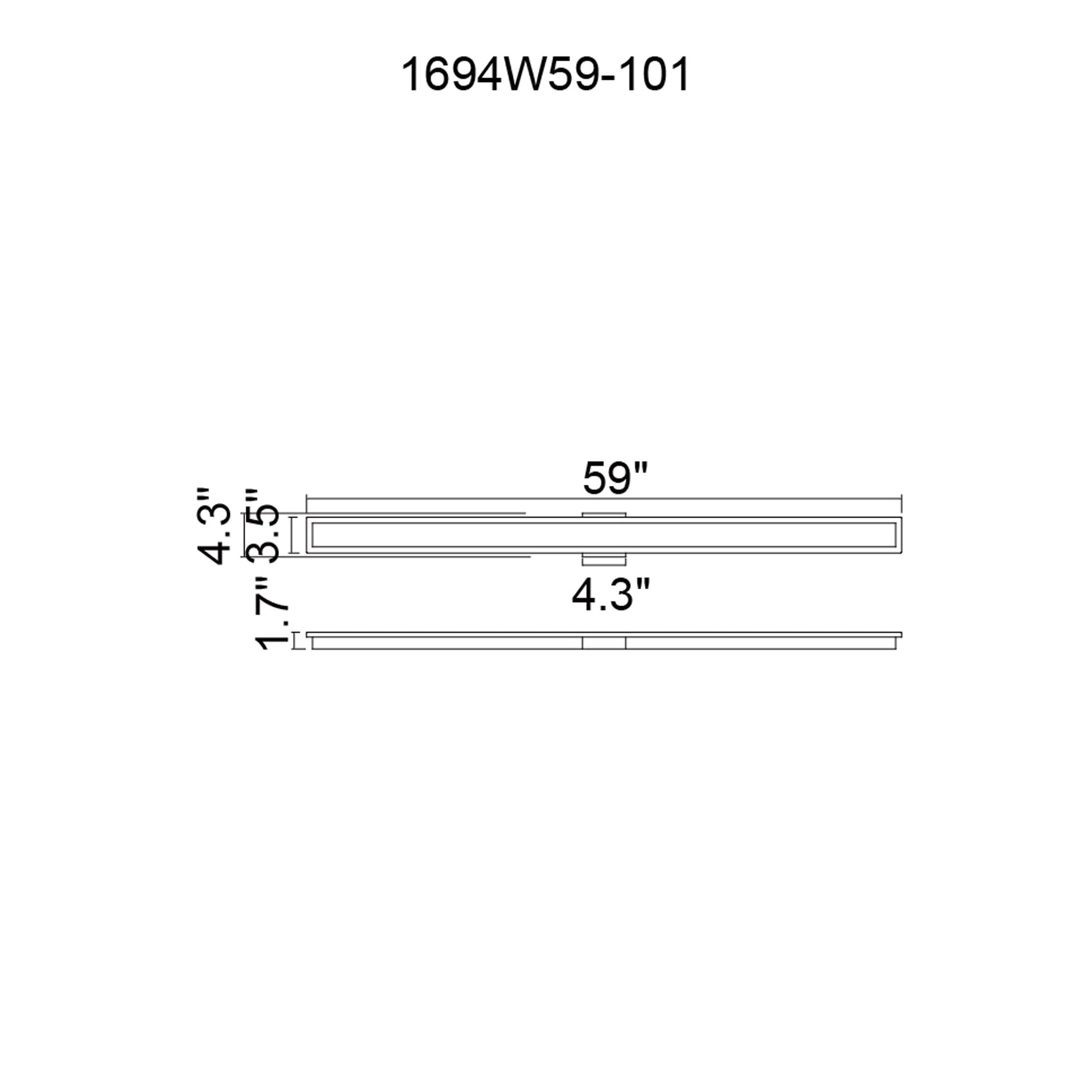 Malibu Integrated LED 59in Black Outdoor Wall Light - CWI Lighting