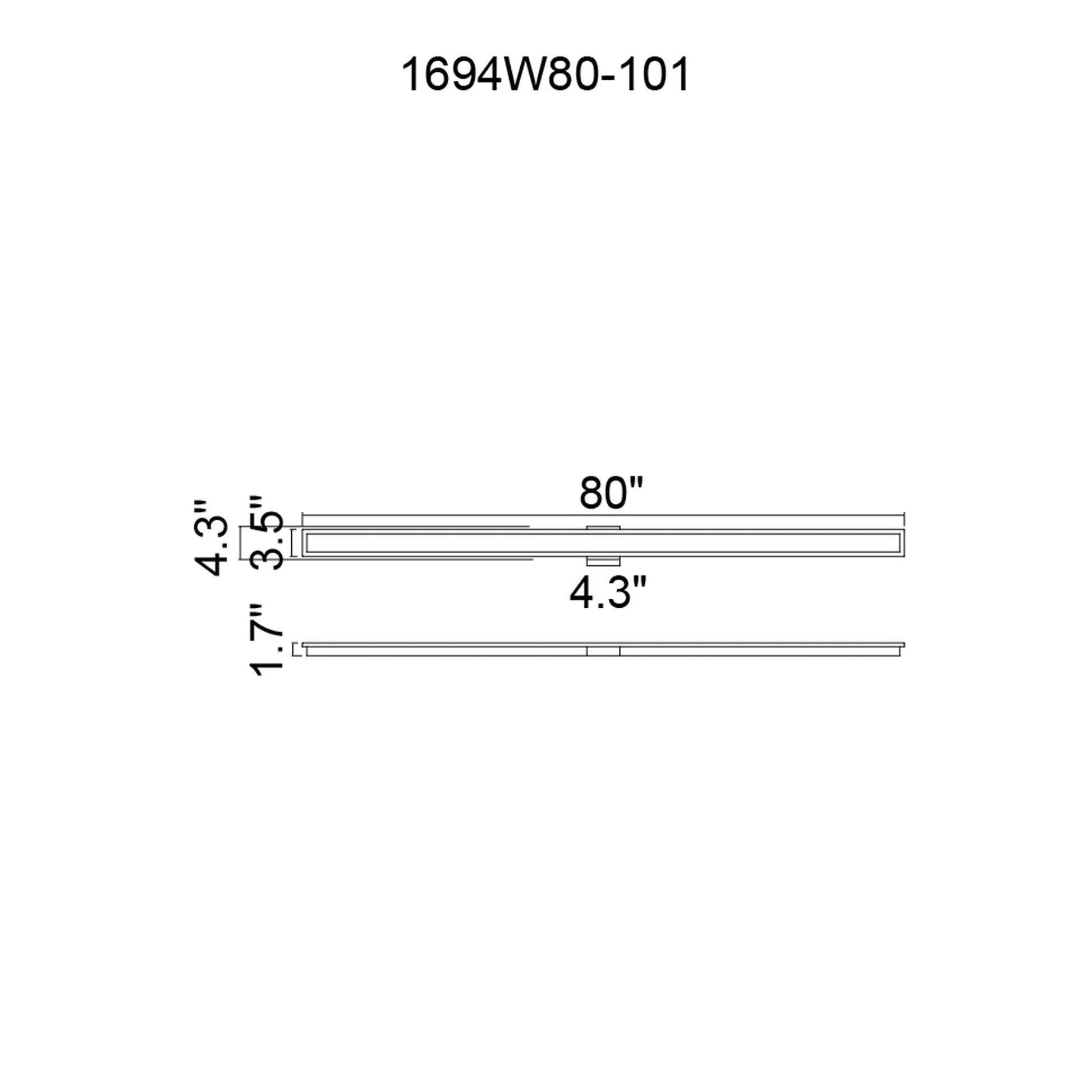 Malibu Integrated LED 80in Black Outdoor Wall Light - CWI Lighting