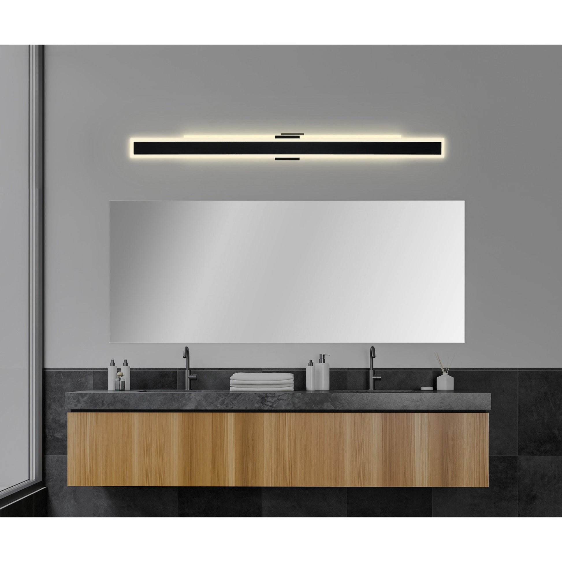 Malibu Integrated LED 80in Black Outdoor Wall Light - CWI Lighting