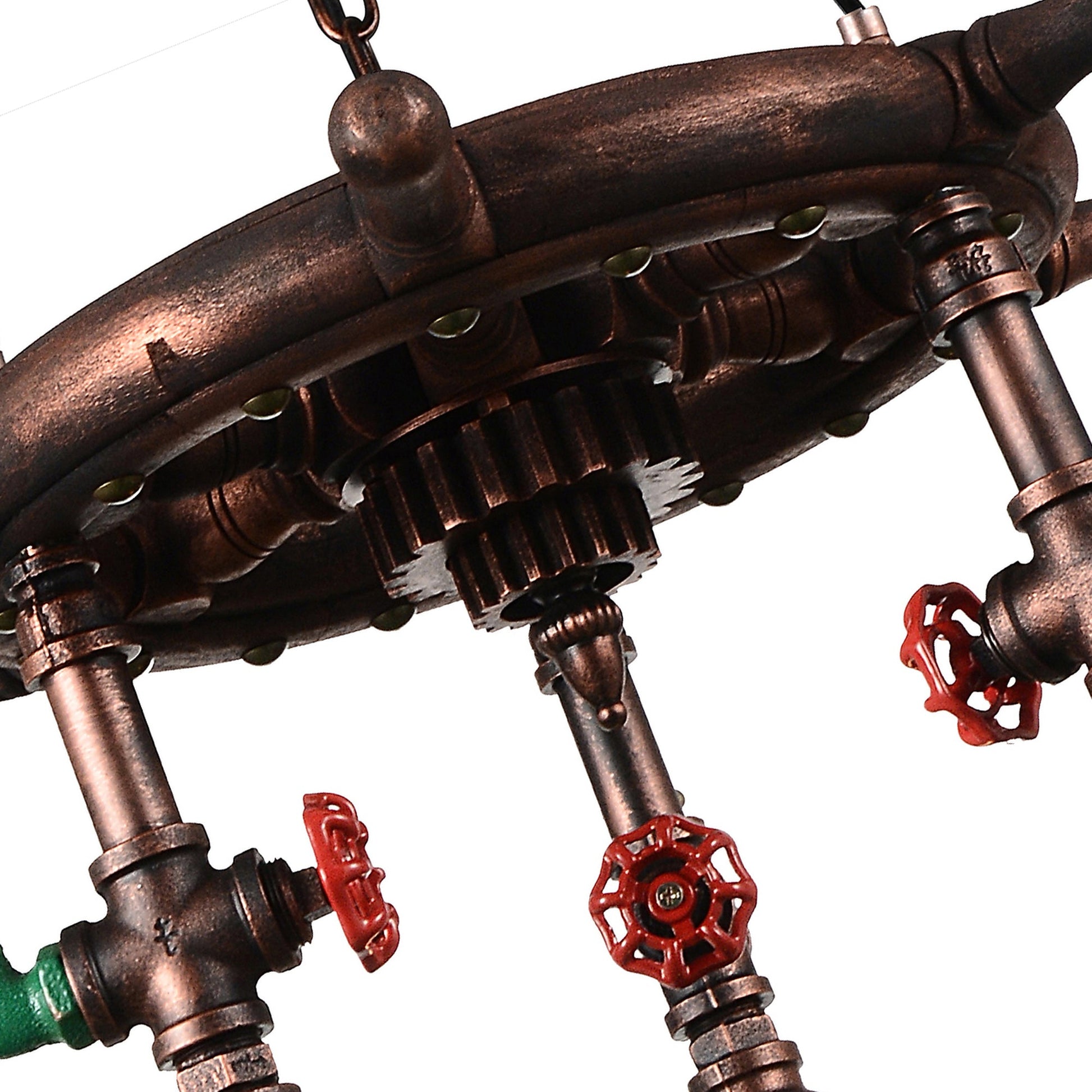 Manor 3 Light Down Chandelier With Speckled copper Finish - CWI Lighting