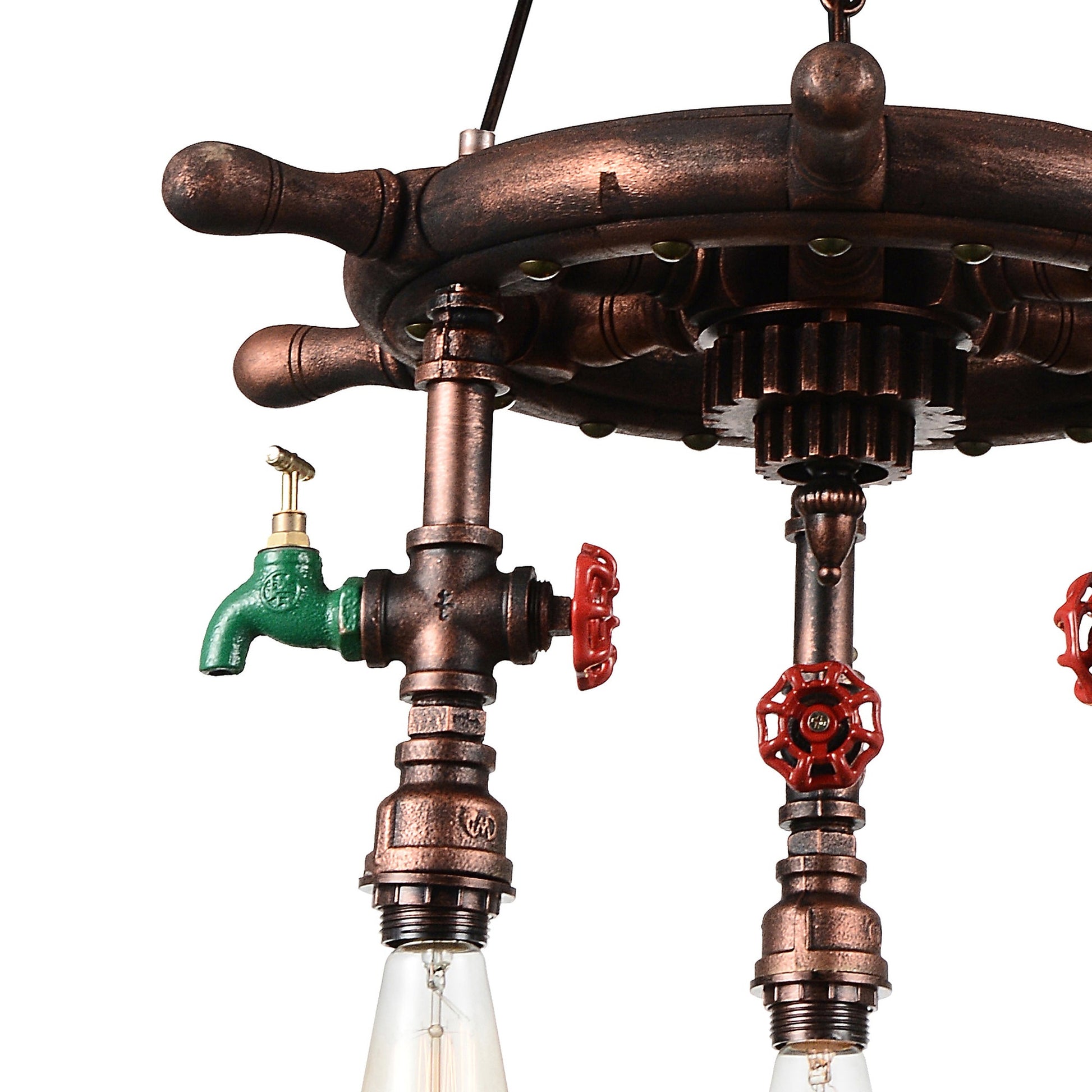 Manor 3 Light Down Chandelier With Speckled copper Finish - CWI Lighting