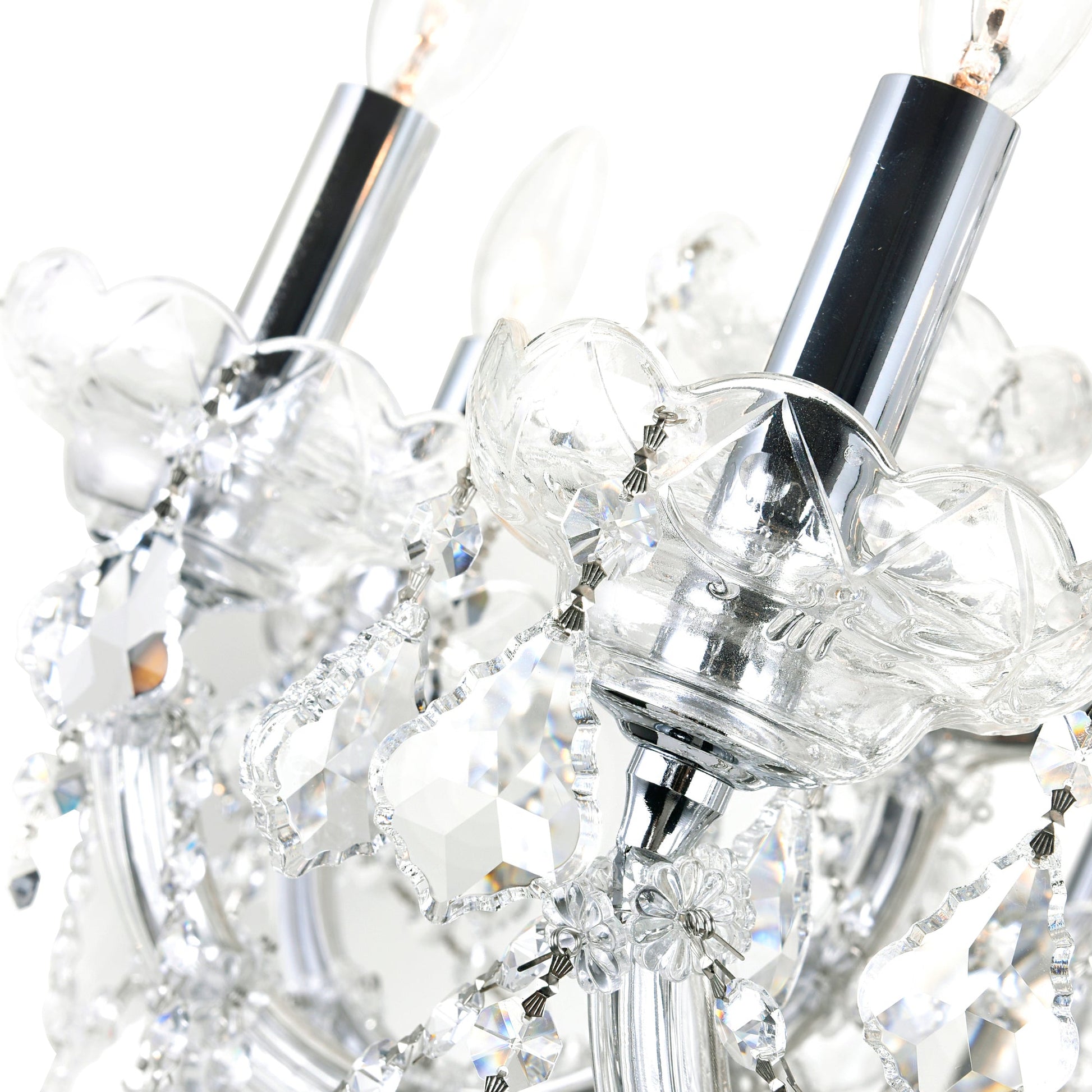 Maria Theresa 13 Light 30in Chrome Up Chandelier with Crystals - CWI Lighting