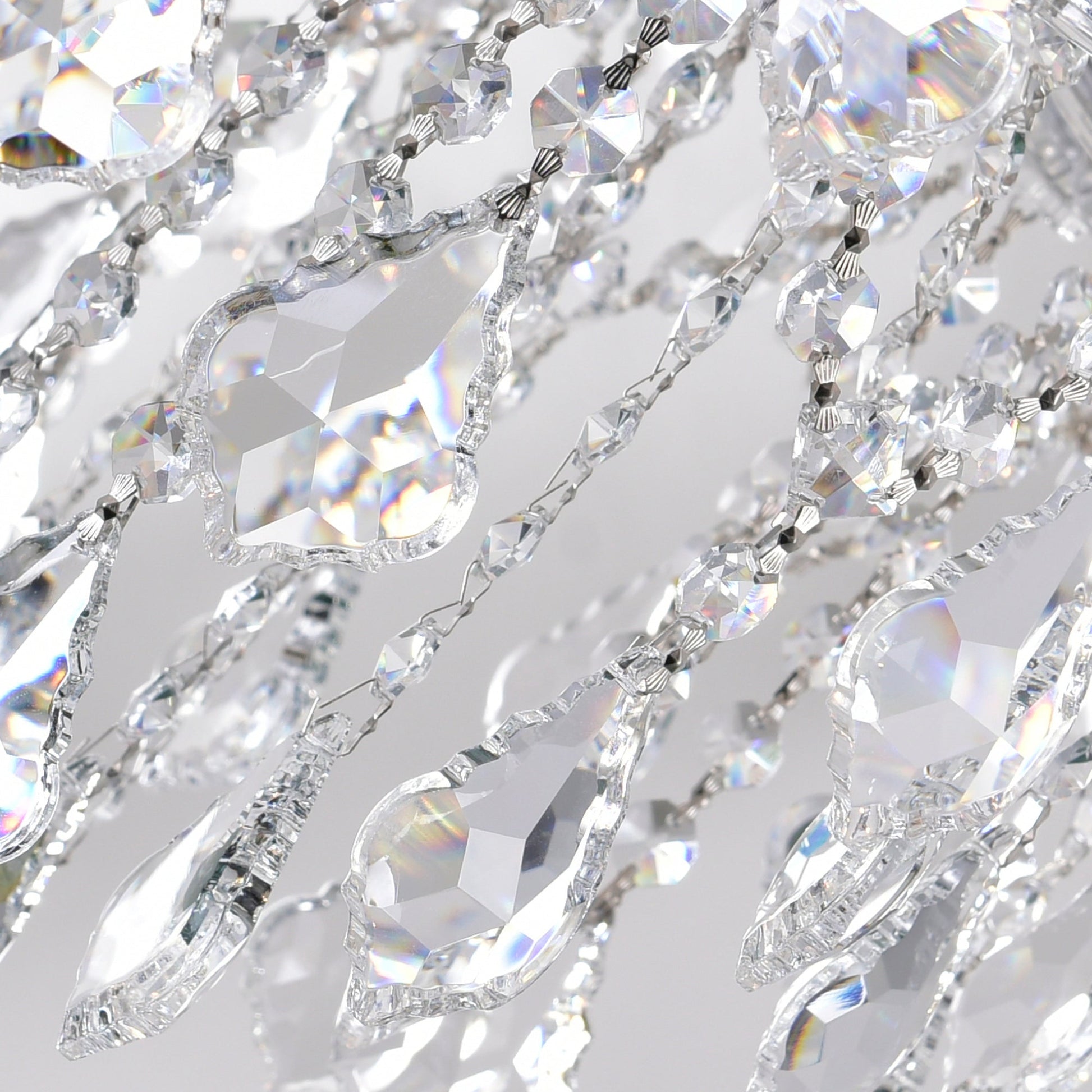 Maria Theresa 19 Light 32in Chrome Up Chandelier with Crystals - CWI Lighting