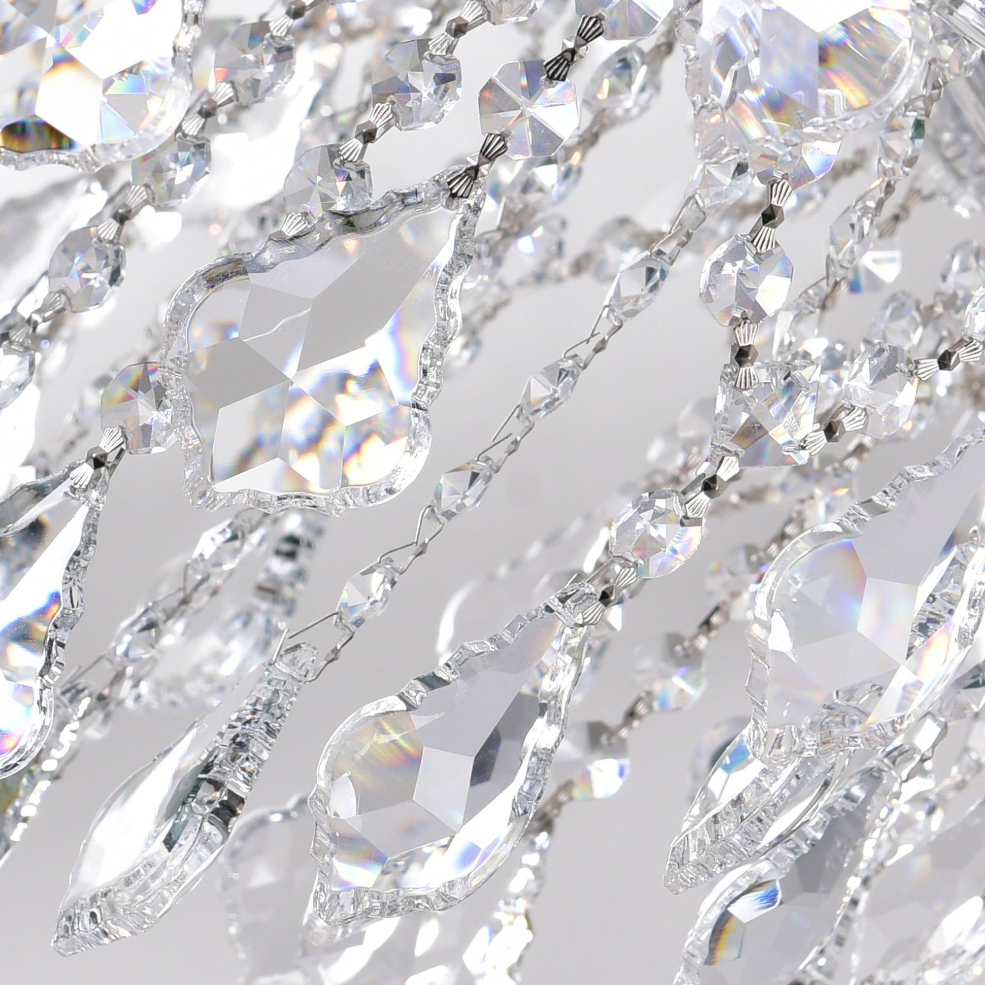 Maria Theresa 19 Light 32in Chrome Up Chandelier with Crystals - CWI Lighting