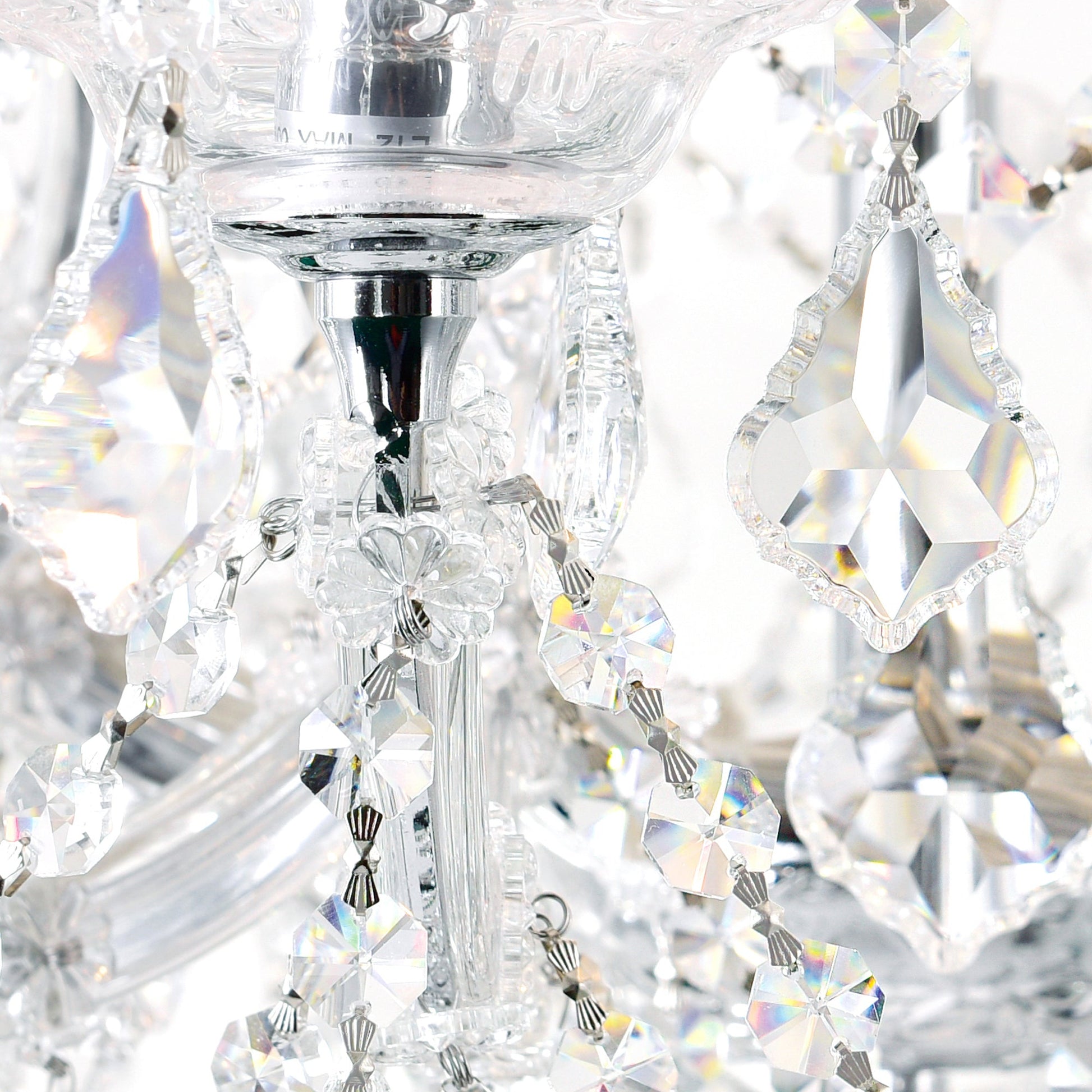 Maria Theresa 19 Light 32in Chrome Up Chandelier with Crystals - CWI Lighting