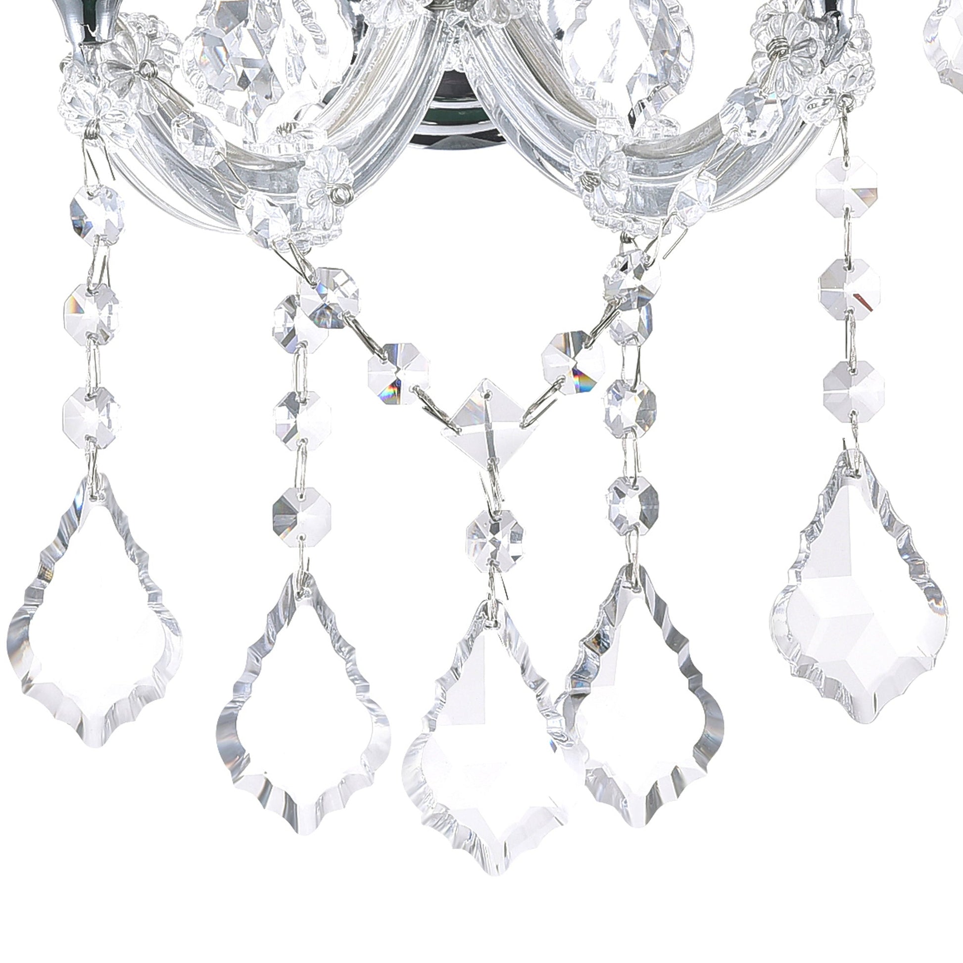Maria Theresa 2 Light 12in Chrome Wall Sconce with Crystals - CWI Lighting