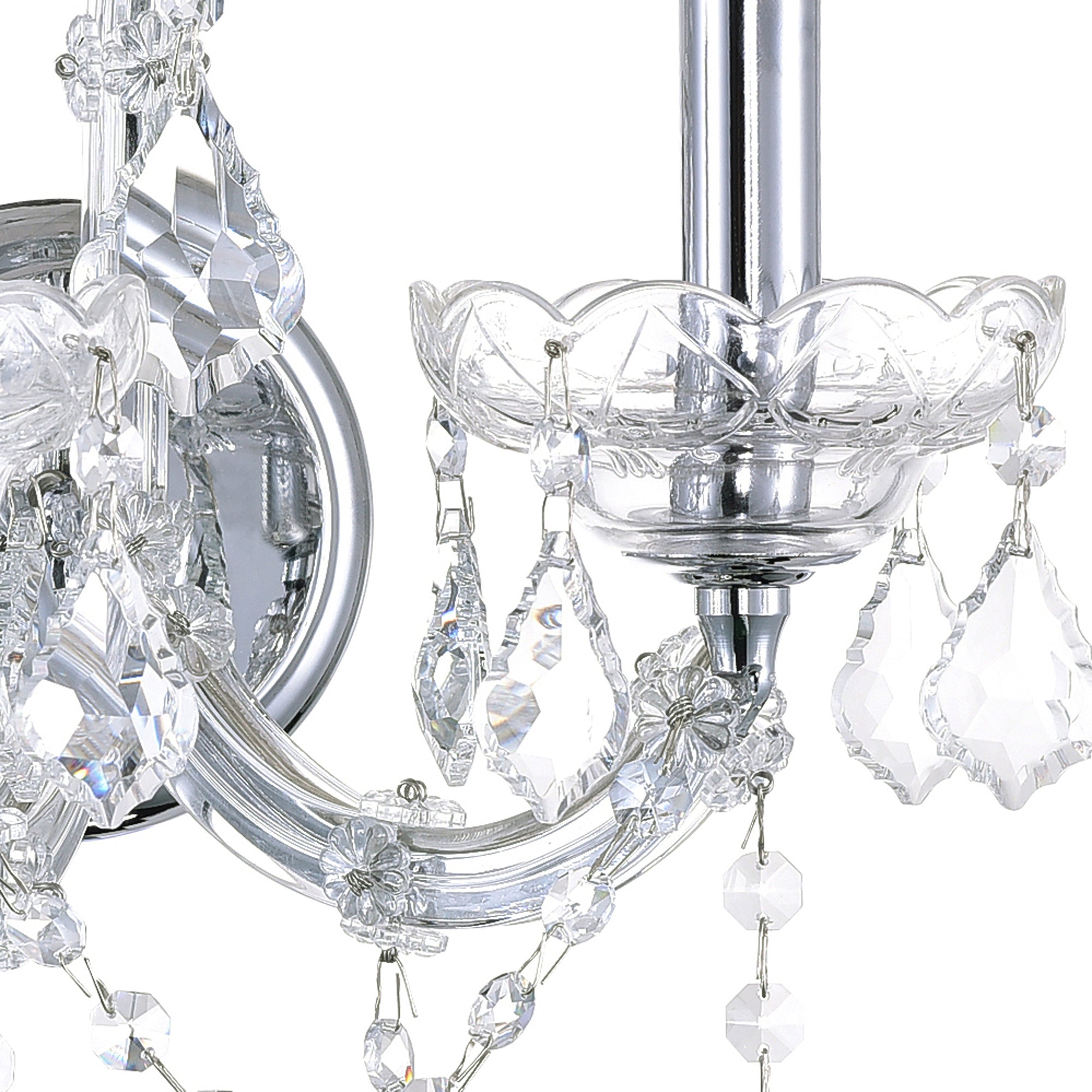 Maria Theresa 2 Light 12in Chrome Wall Sconce with Crystals - CWI Lighting