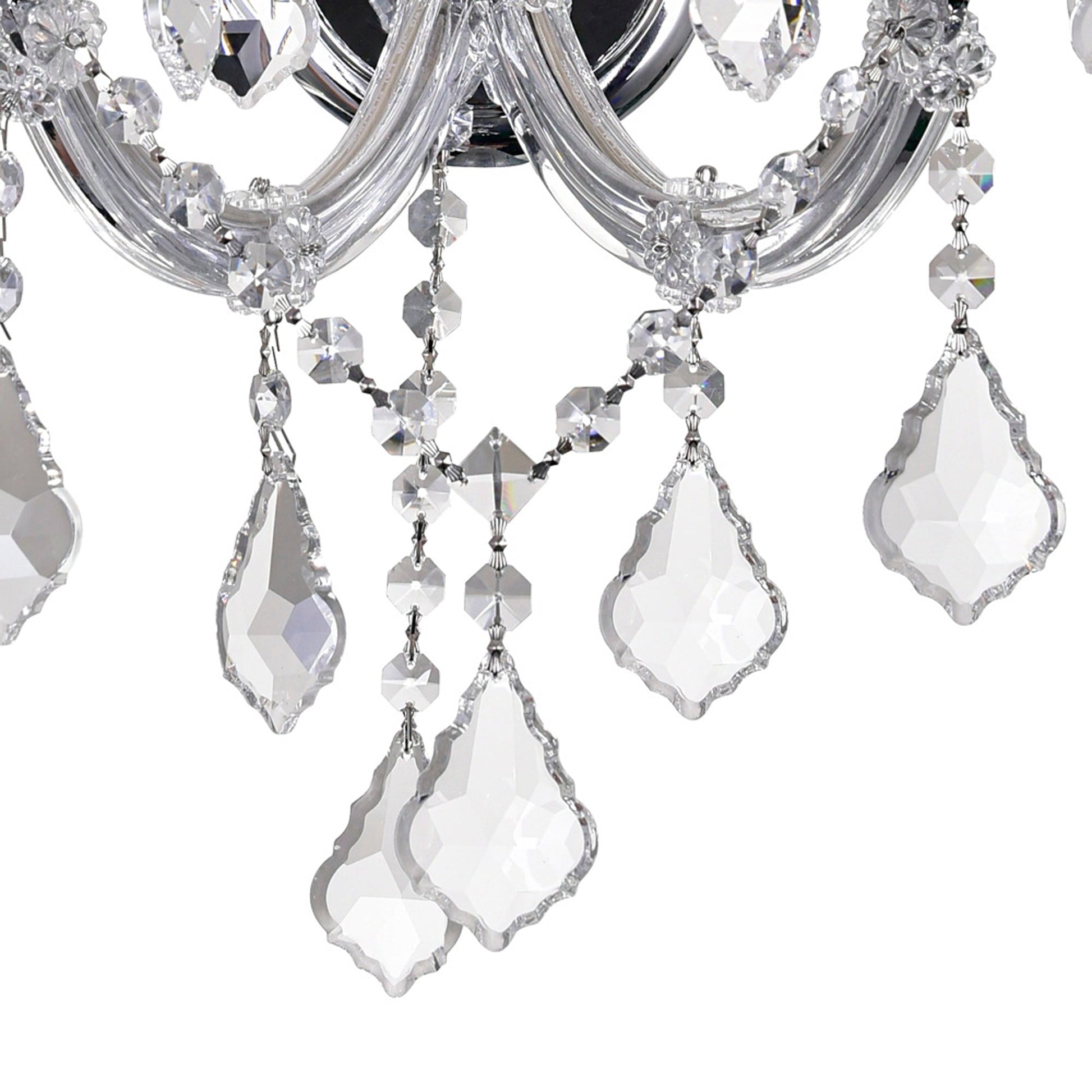 Maria Theresa 3 Light 12in Chrome Wall Sconce with Crystals - CWI Lighting
