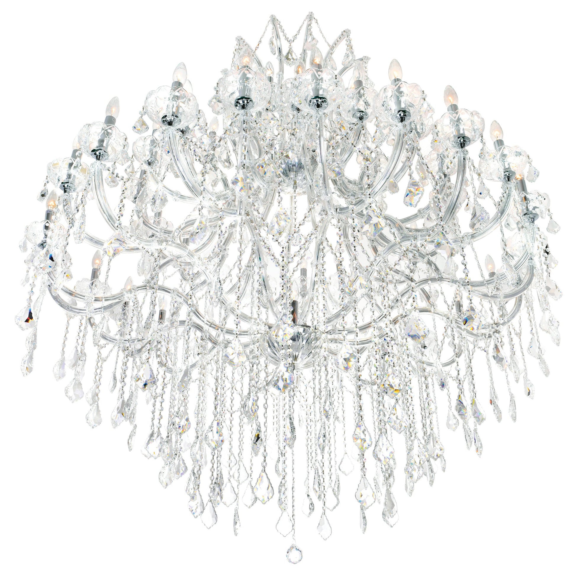 Maria Theresa 49 Light 60in Chrome Up Chandelier with Crystals - CWI Lighting