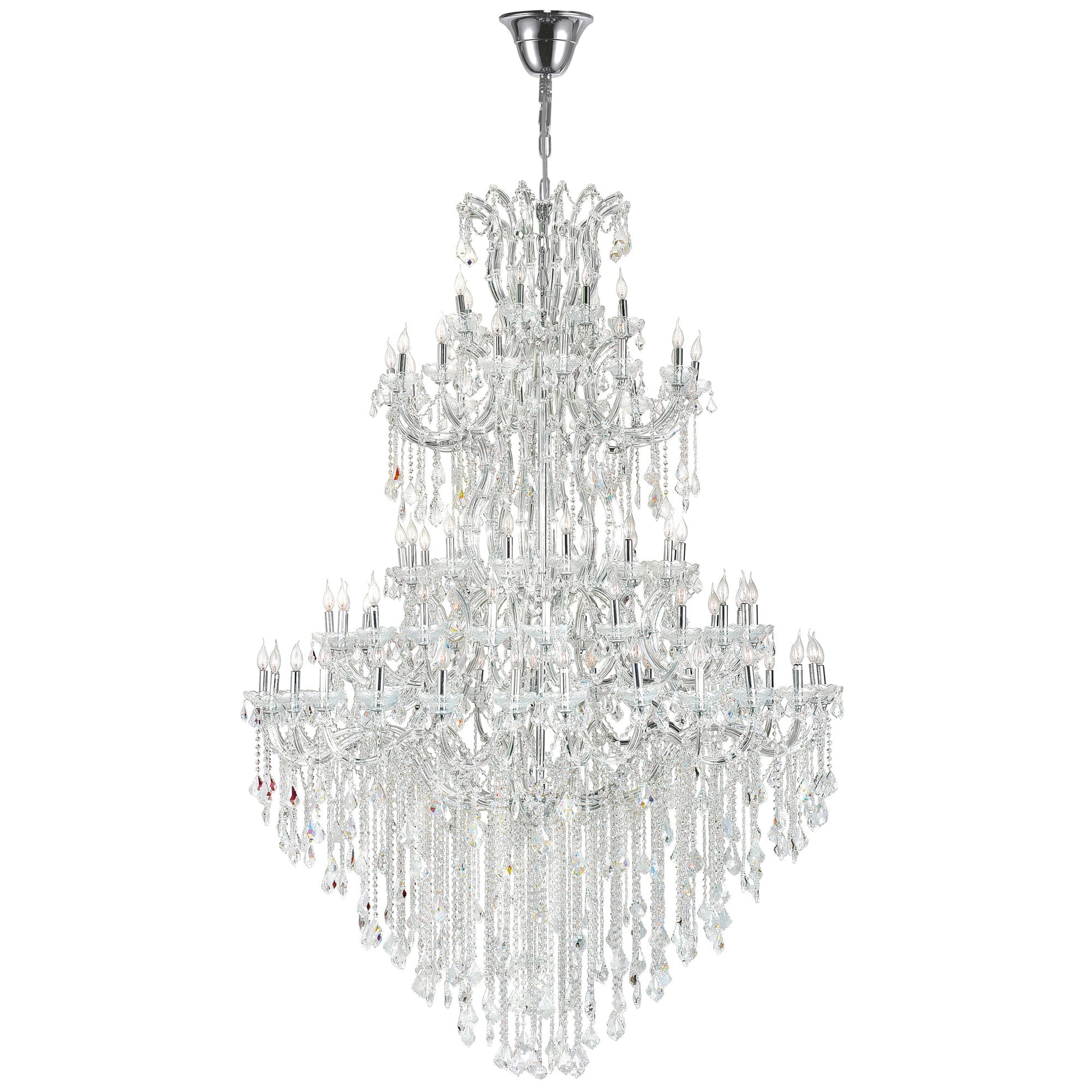 Maria Theresa 84 Light 70in Chrome Up Chandelier with Crystals - CWI Lighting