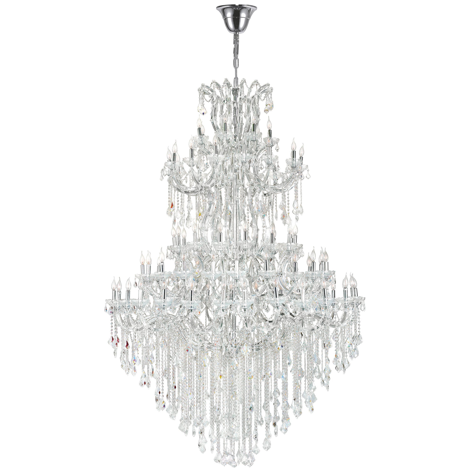 Maria Theresa 84 Light 70in Chrome Up Chandelier with Crystals - CWI Lighting