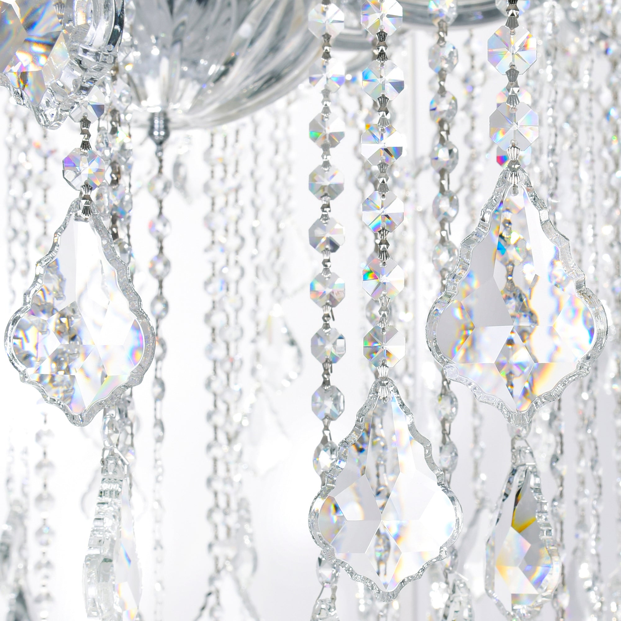 Maria Theresa 84 Light 70in Chrome Up Chandelier with Crystals