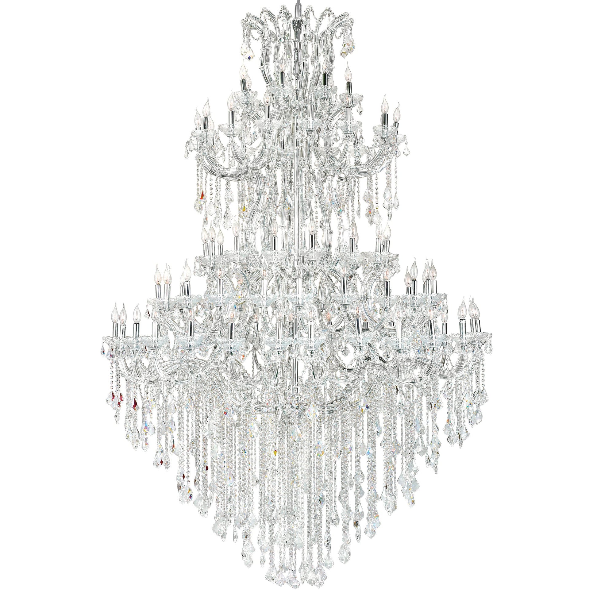 Maria Theresa 84 Light 70in Chrome Up Chandelier with Crystals - CWI Lighting
