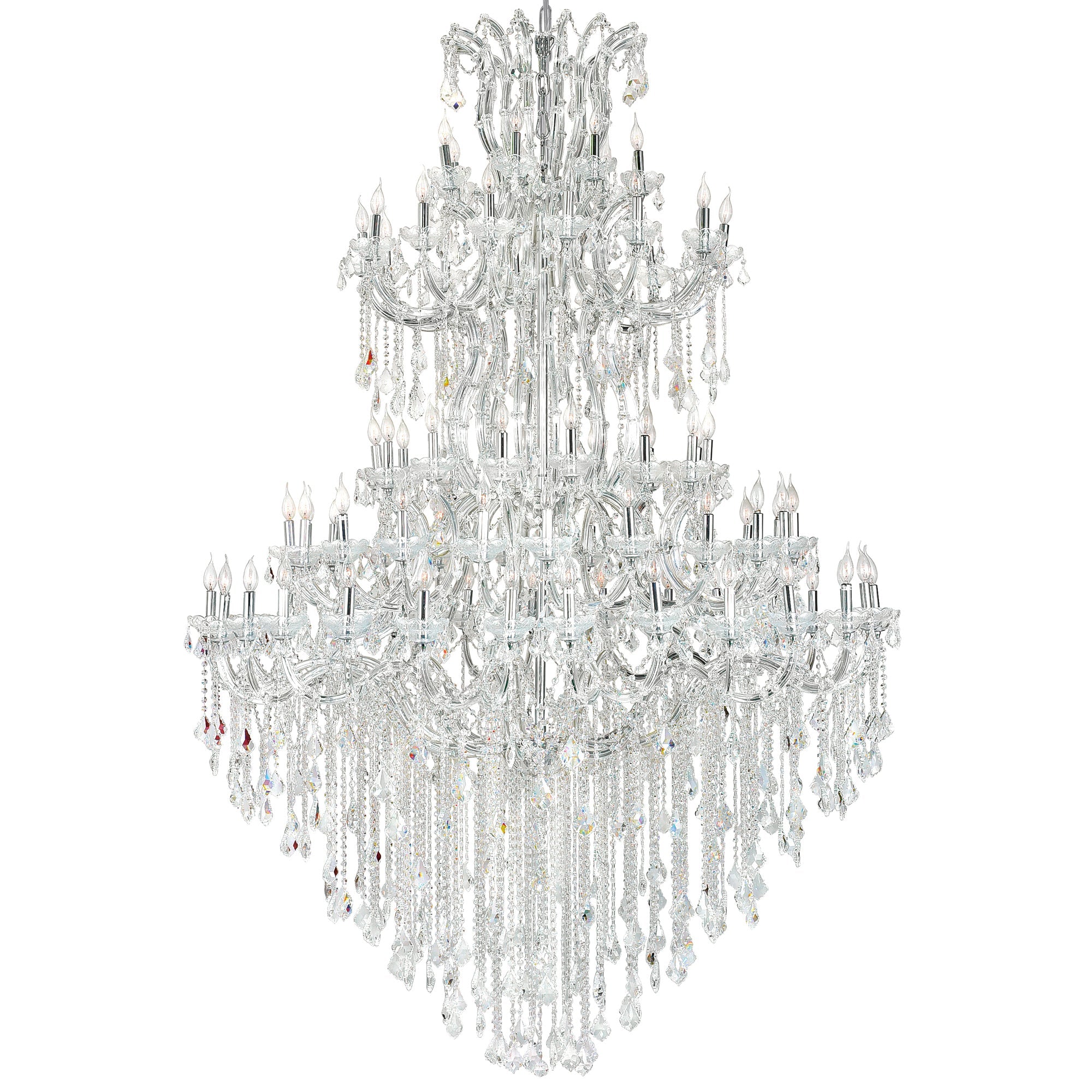 Maria Theresa 84 Light 70in Chrome Up Chandelier with Crystals - CWI Lighting