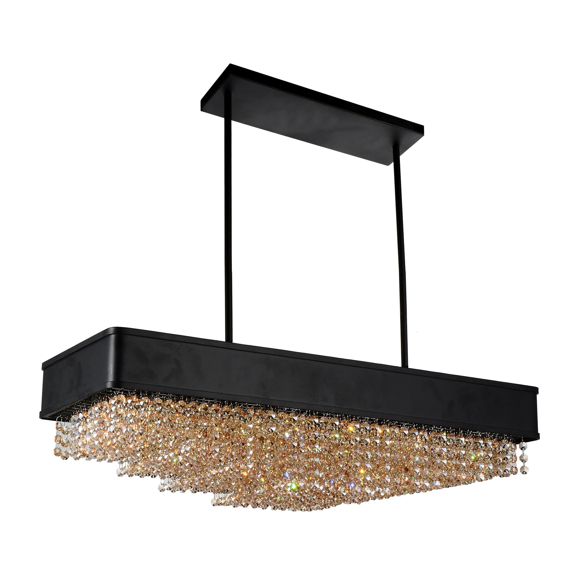 Medina 10 Light Drum Shade Chandelier With Black Finish - CWI Lighting
